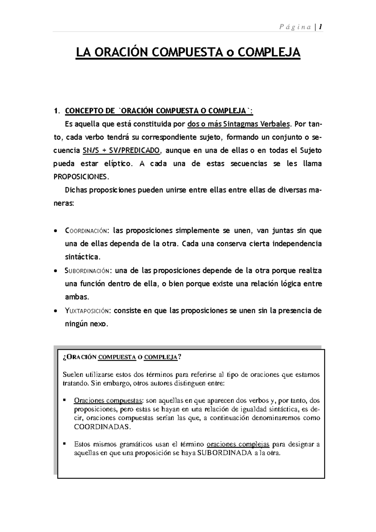 Oracion Compuesta Y Compleja