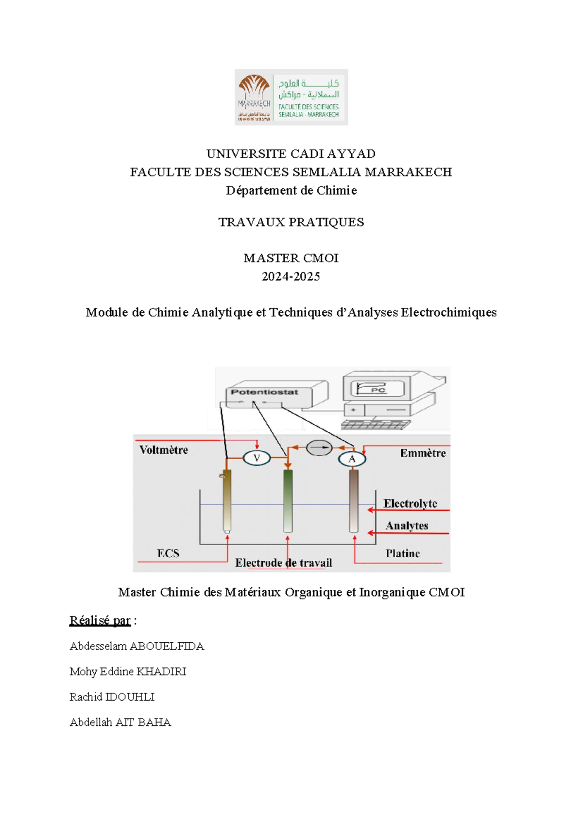 TP CMOI: Manipulations de Chimie Analytique - Polarographie et ...