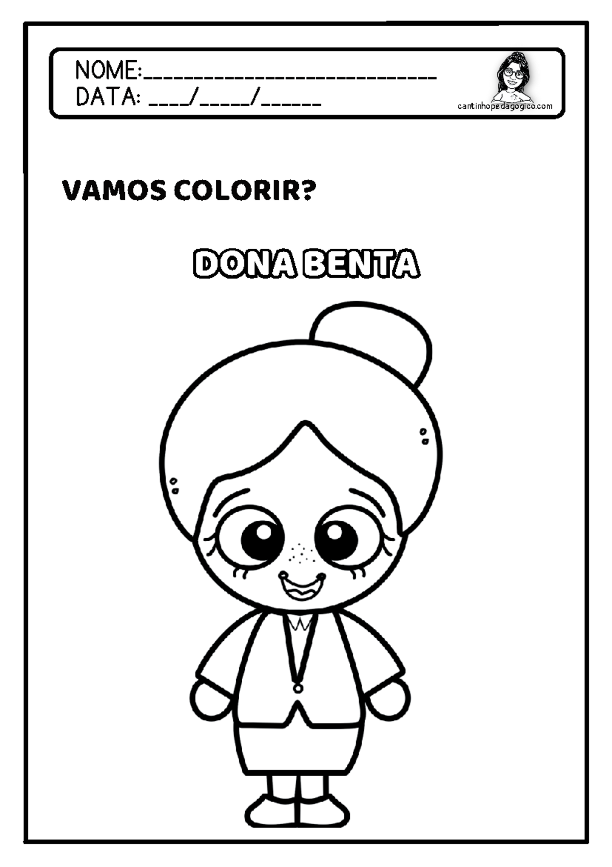 desenho para colorir da emilia do sitio do picapau amarelo