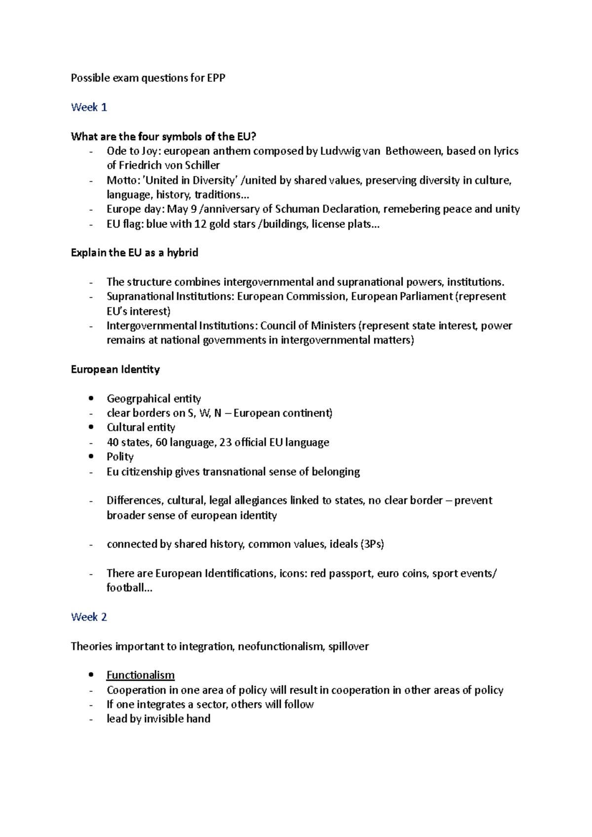 EPP Exam Prep: Key Topics and Concepts in European Public Policy ...