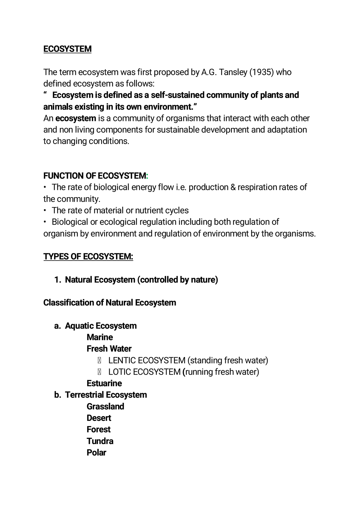Ecosystem Overview and Functions (BAS204) - Studocu
