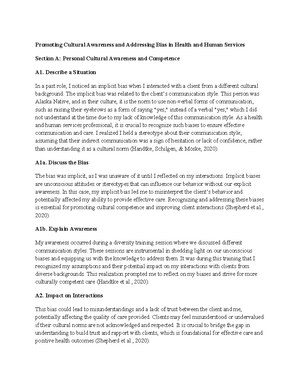 M. Brown XAM1 Task 1 Cultural Awareness - Michele Brown S. 010139400 ...