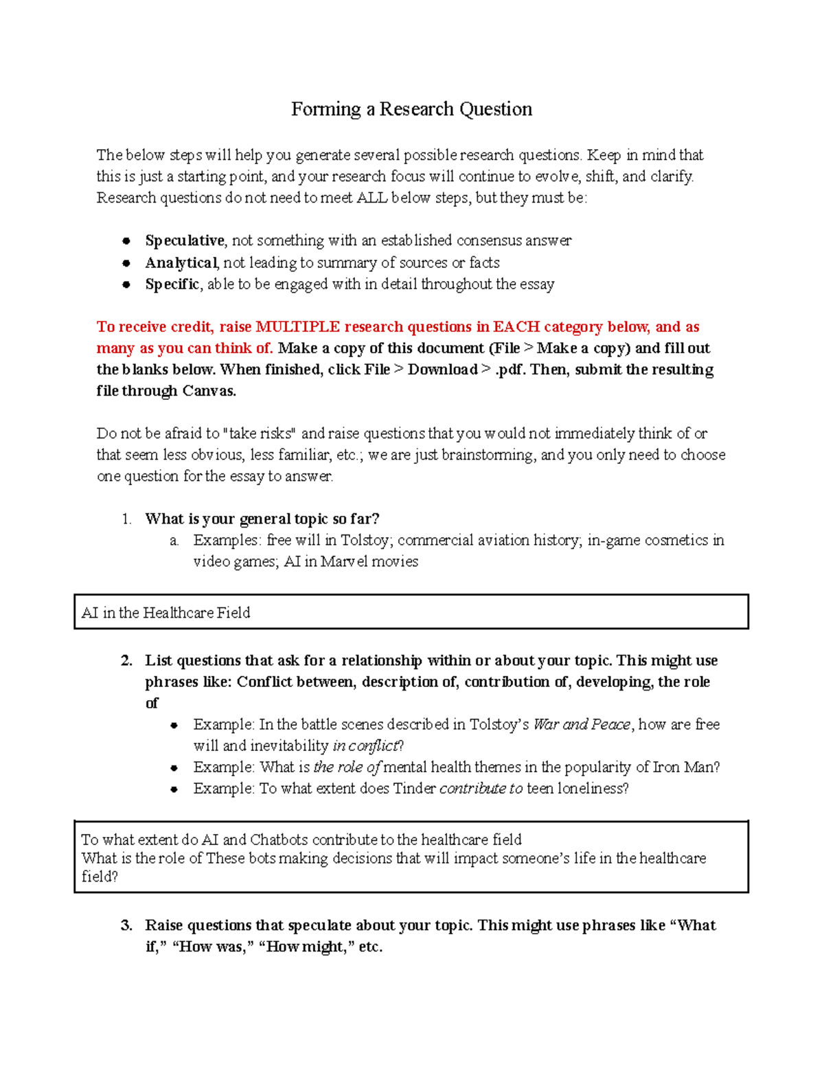 Generating Effective Research Questions: A Guide - Studocu