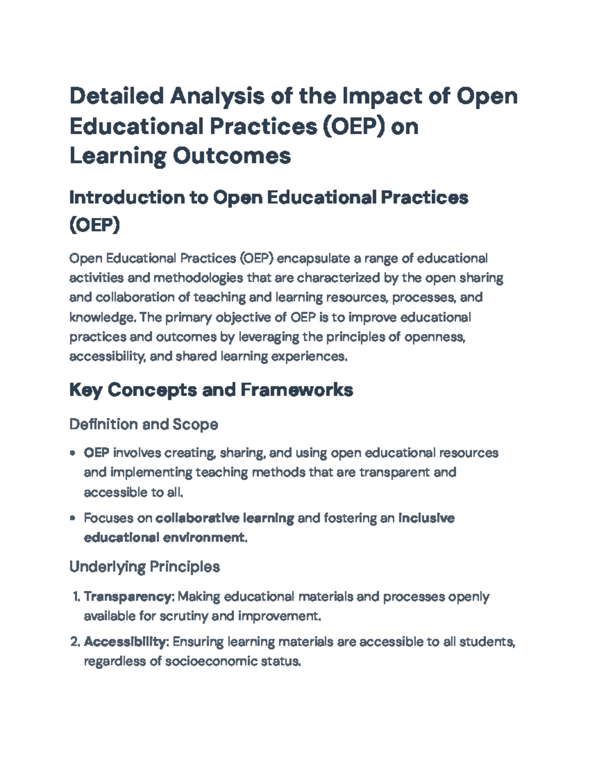 Impact of Open Educational Practices (OEP) on Learning Outcomes ...