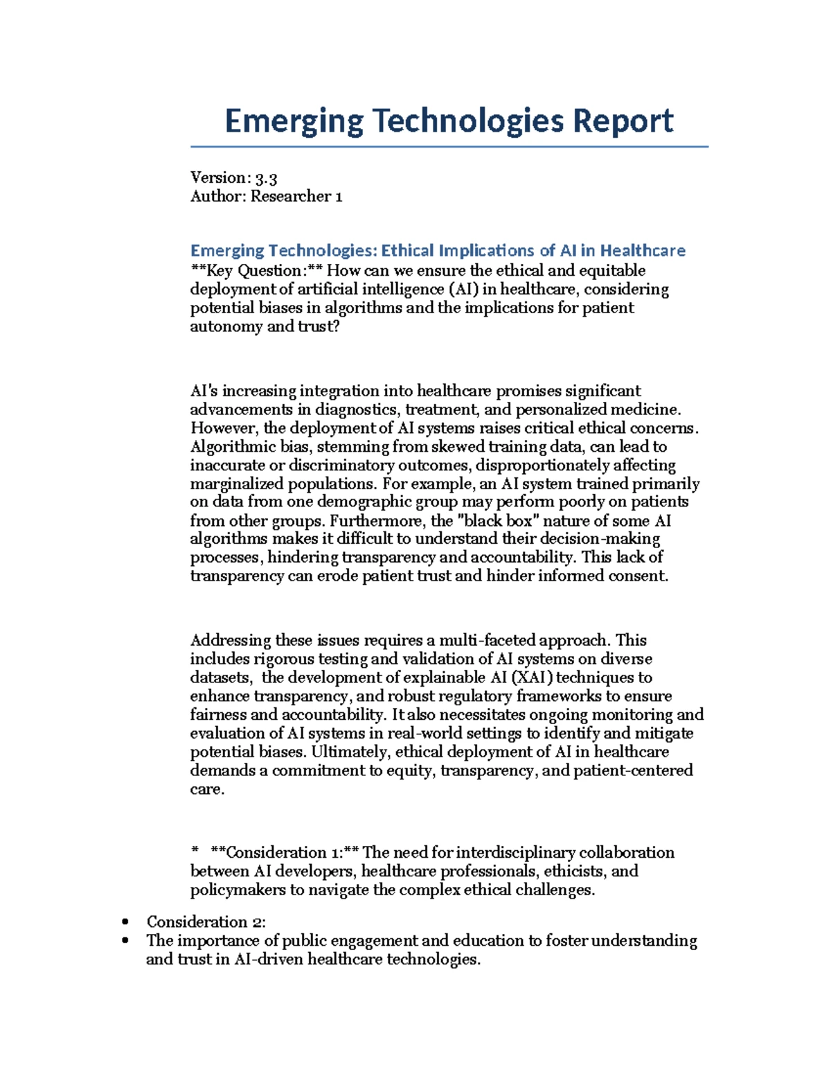 Report 1 emerging technologies industry report - Preliminary Report ...