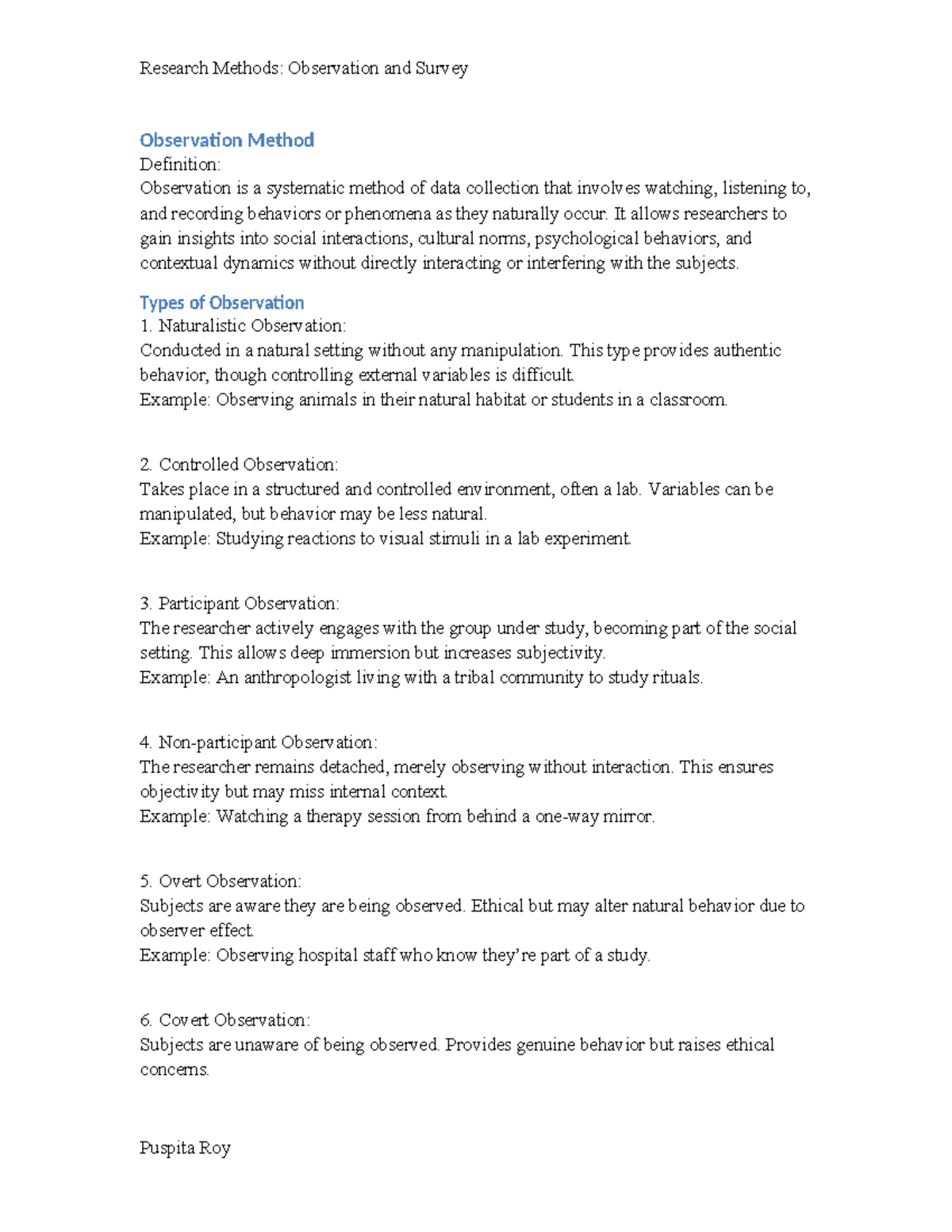 Research Methods: Observation & Survey Techniques Overview (PSY 101 ...