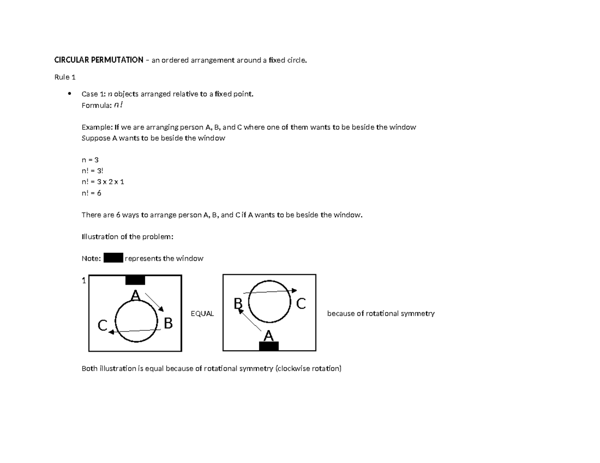 Circular Permutation Notes: Understanding Arrangements and Symmetry ...