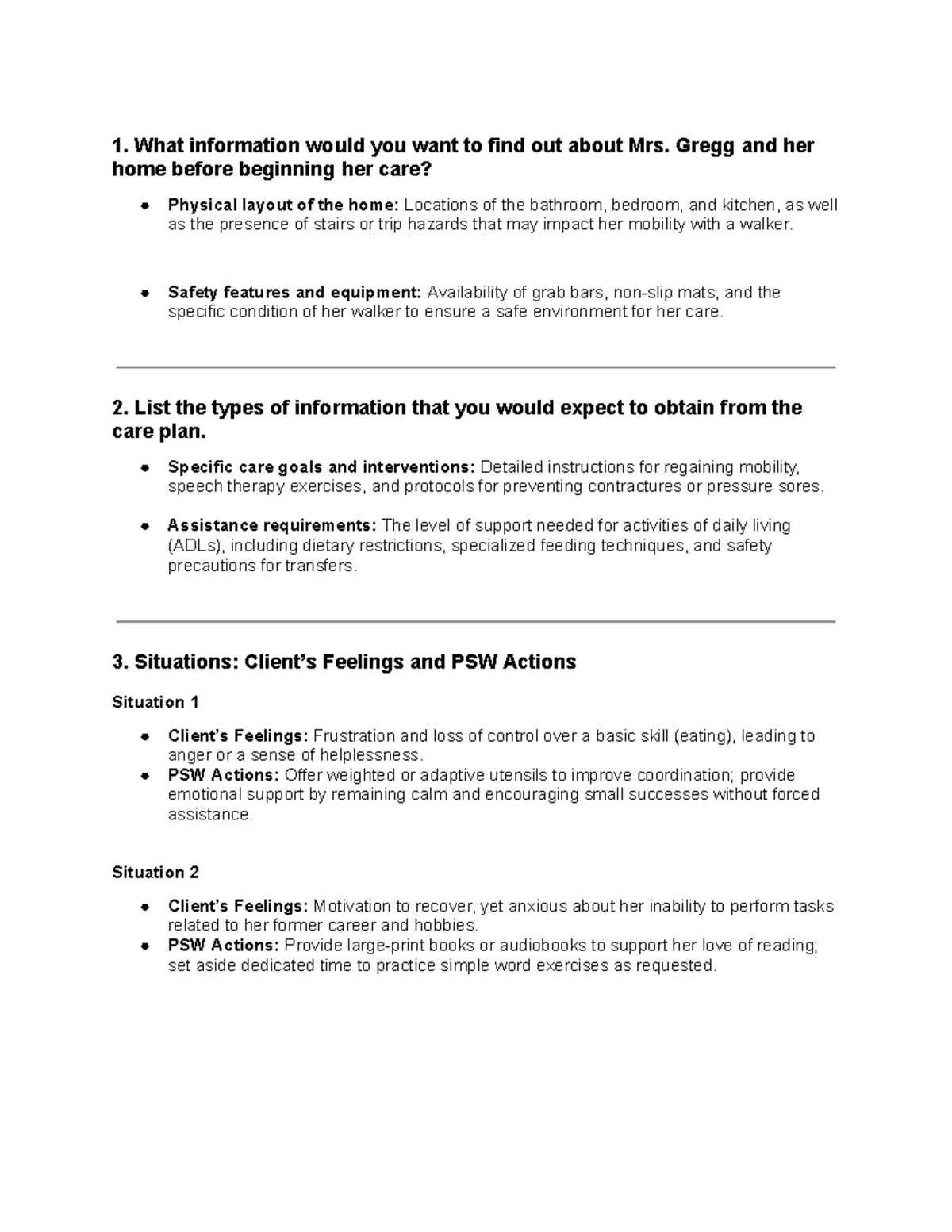 Module 7 – Care Planning: Restorative Care Strategies & PSW Actions ...