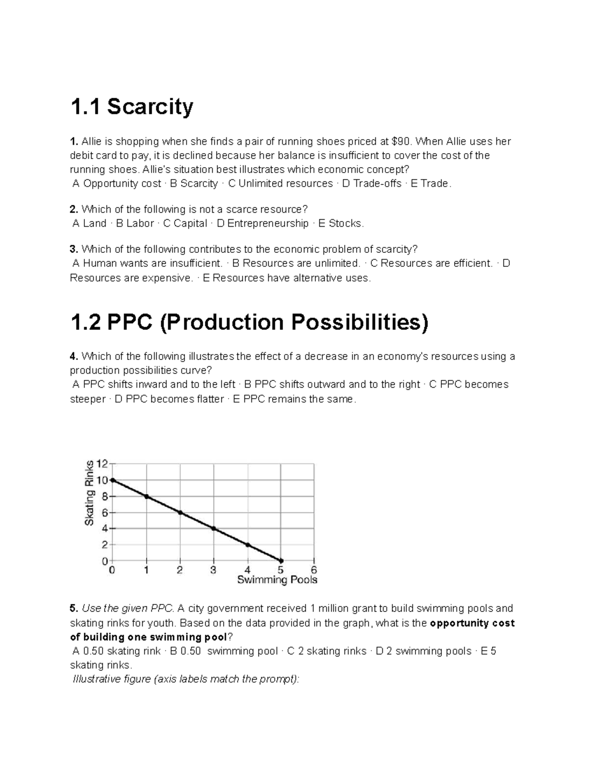 Unit 1 Test - Practice Test on Economic Concepts and Principles - Studocu