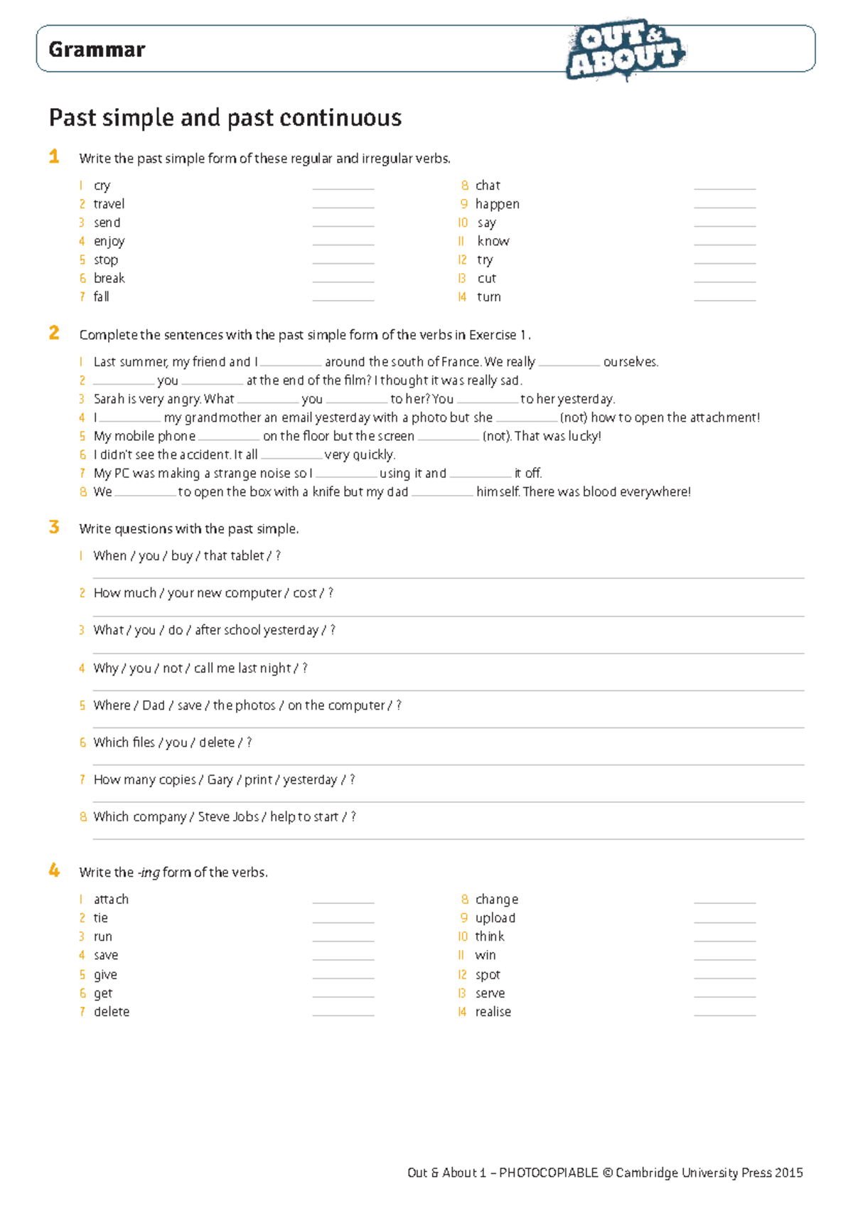 PAST Simple and PAST Continuous Practice Exercises - Studocu