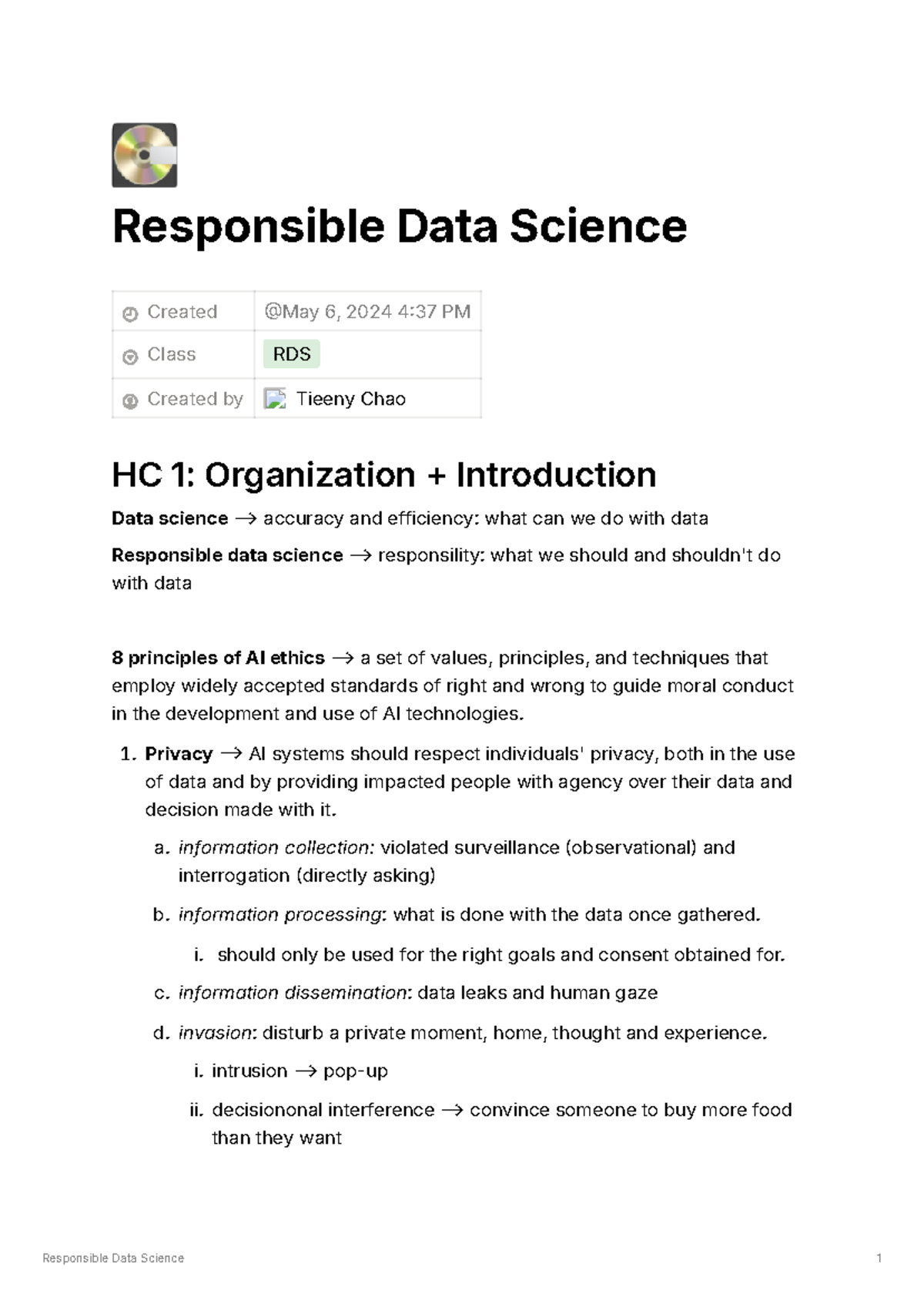RDS - Summary of Responsible Data Science Principles and Ethics ...