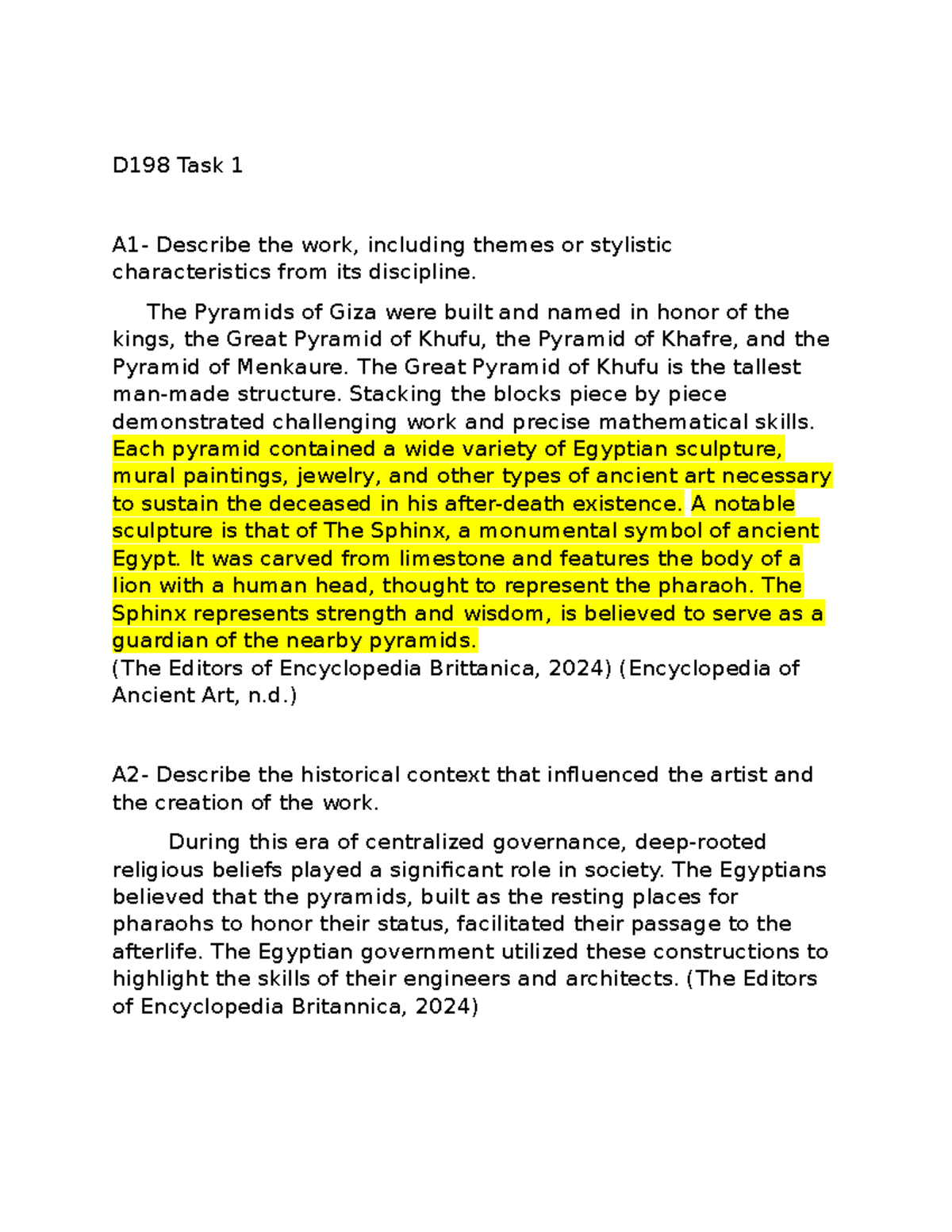 D198 Task 1 - Analysis of Egyptian Pyramids & Brihadeeswarar Temple ...