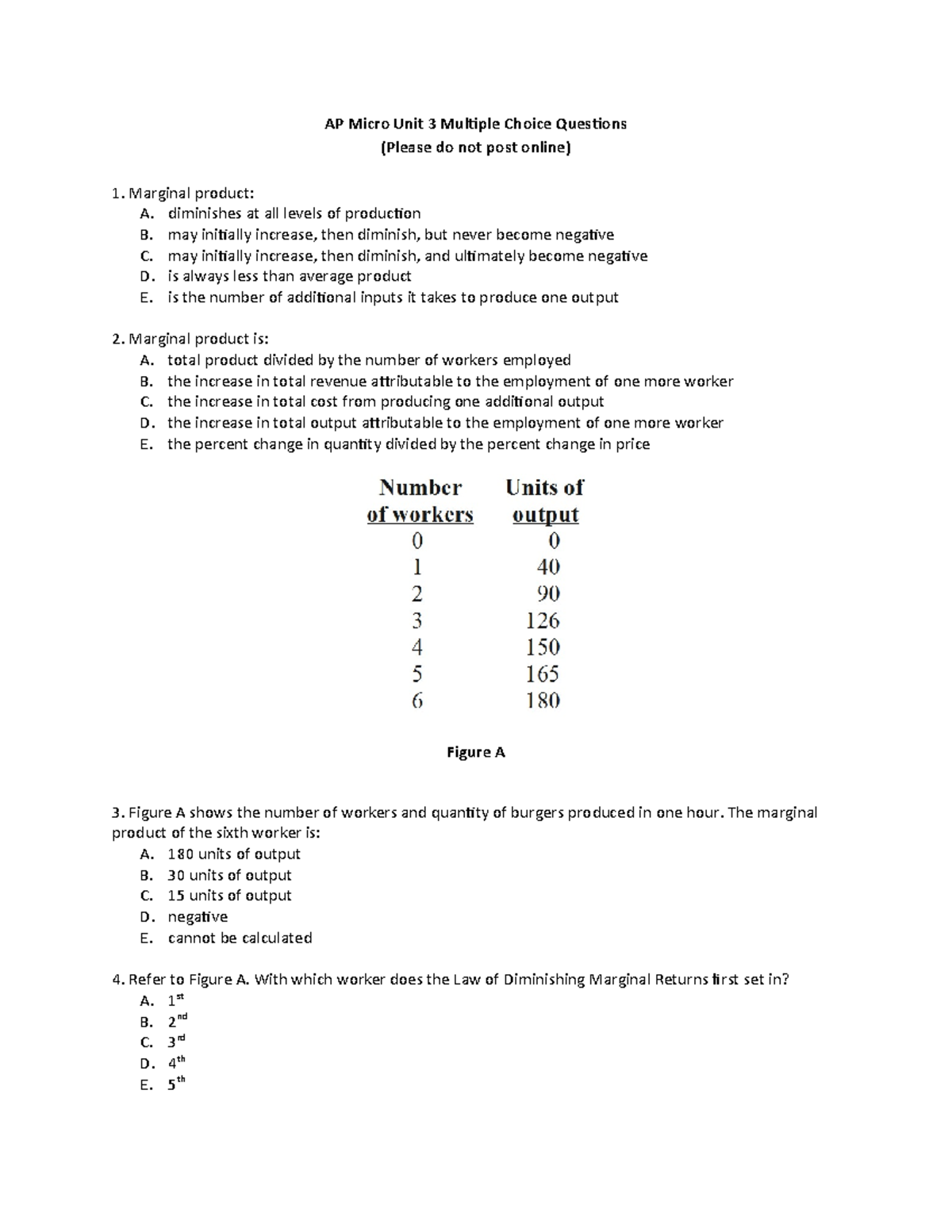 AP Micro Unit 3 Practice MCQs - Chapter 1 Review - Studocu