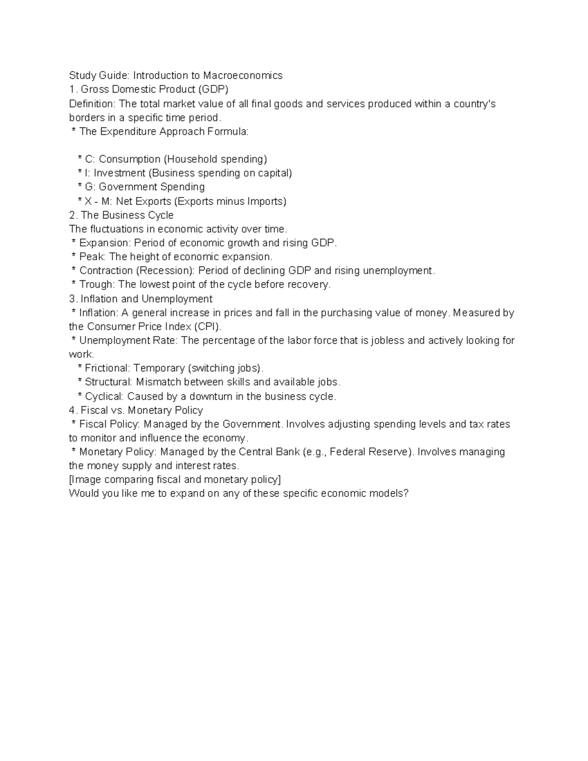 Study Guide: Intro to Macroeconomics - Key Concepts & Definitions ...