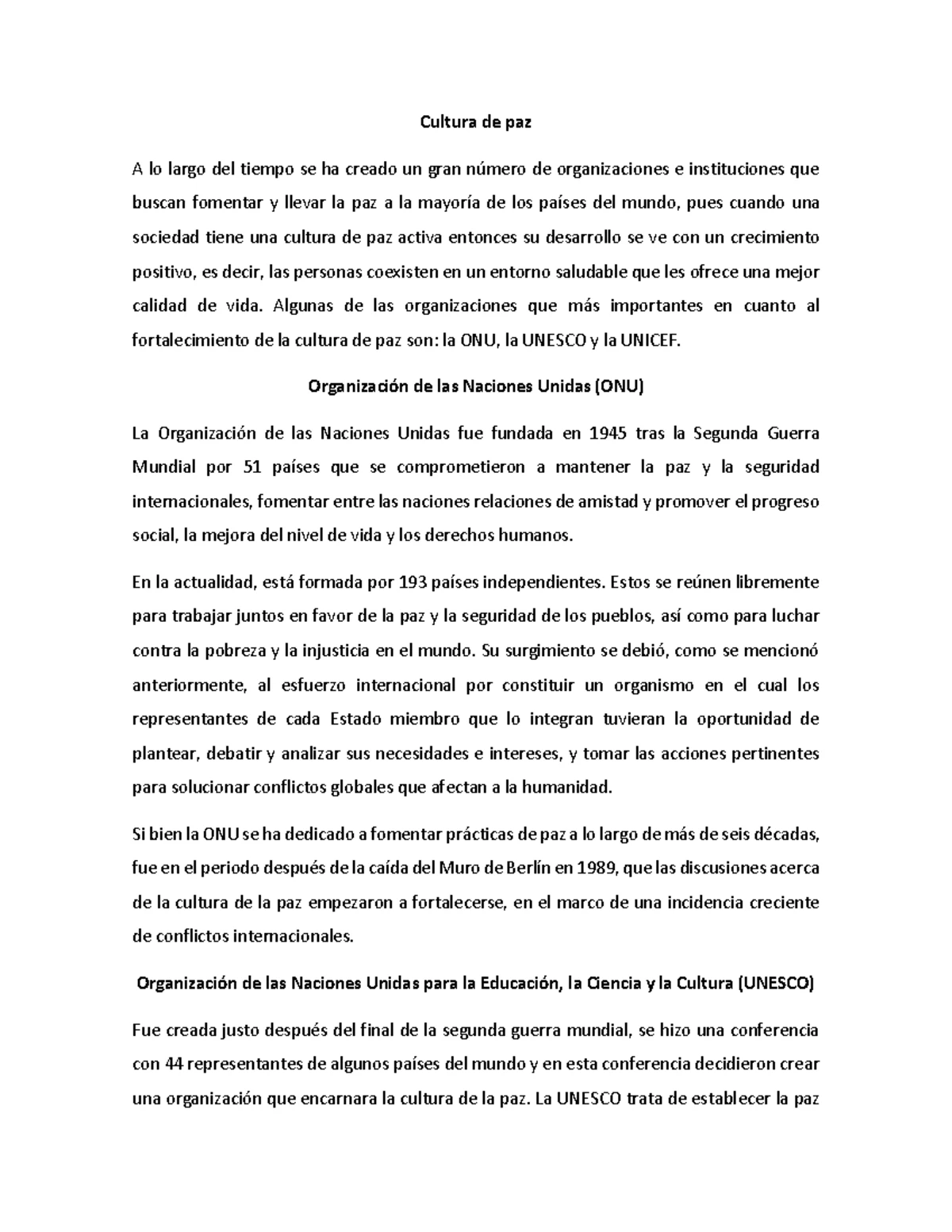 Cartel o Póster que promueva La Paz y los Derechos Humanos - “EL