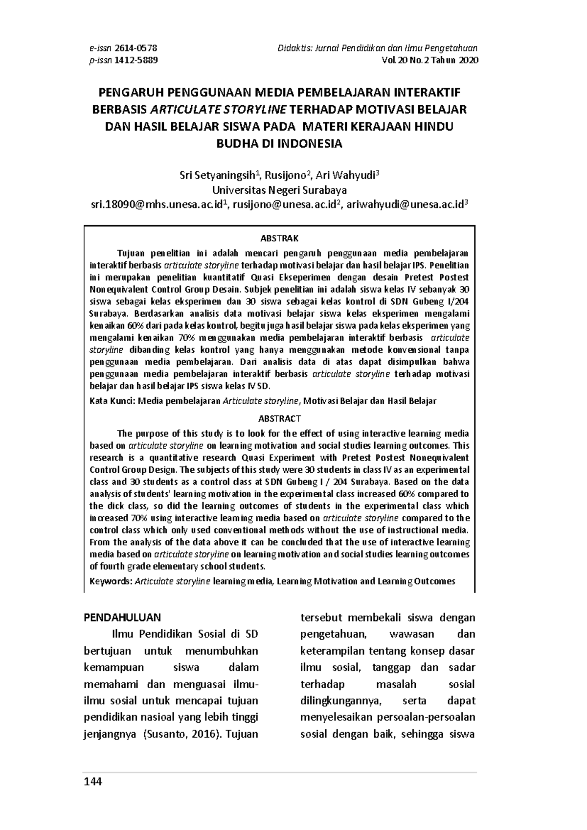 4772 13359 1 PB - e-issn 2614- p-issn 1412- Didaktis: Jurnal Pendidikan ...