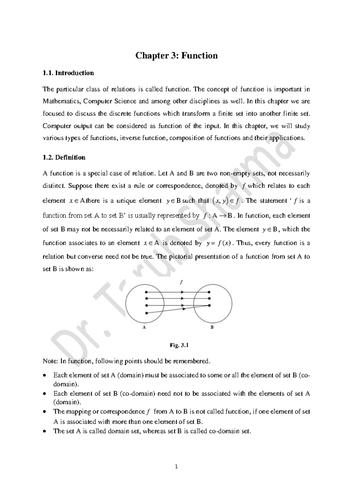 Chapter 3: Function Notes for Mathematics Course - Studocu