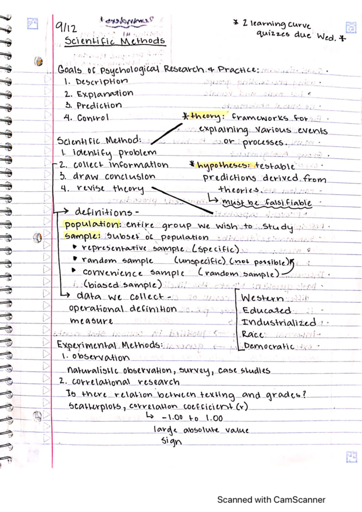 Psych 202 Comprehensive Lecture Notes and Summary - Studocu