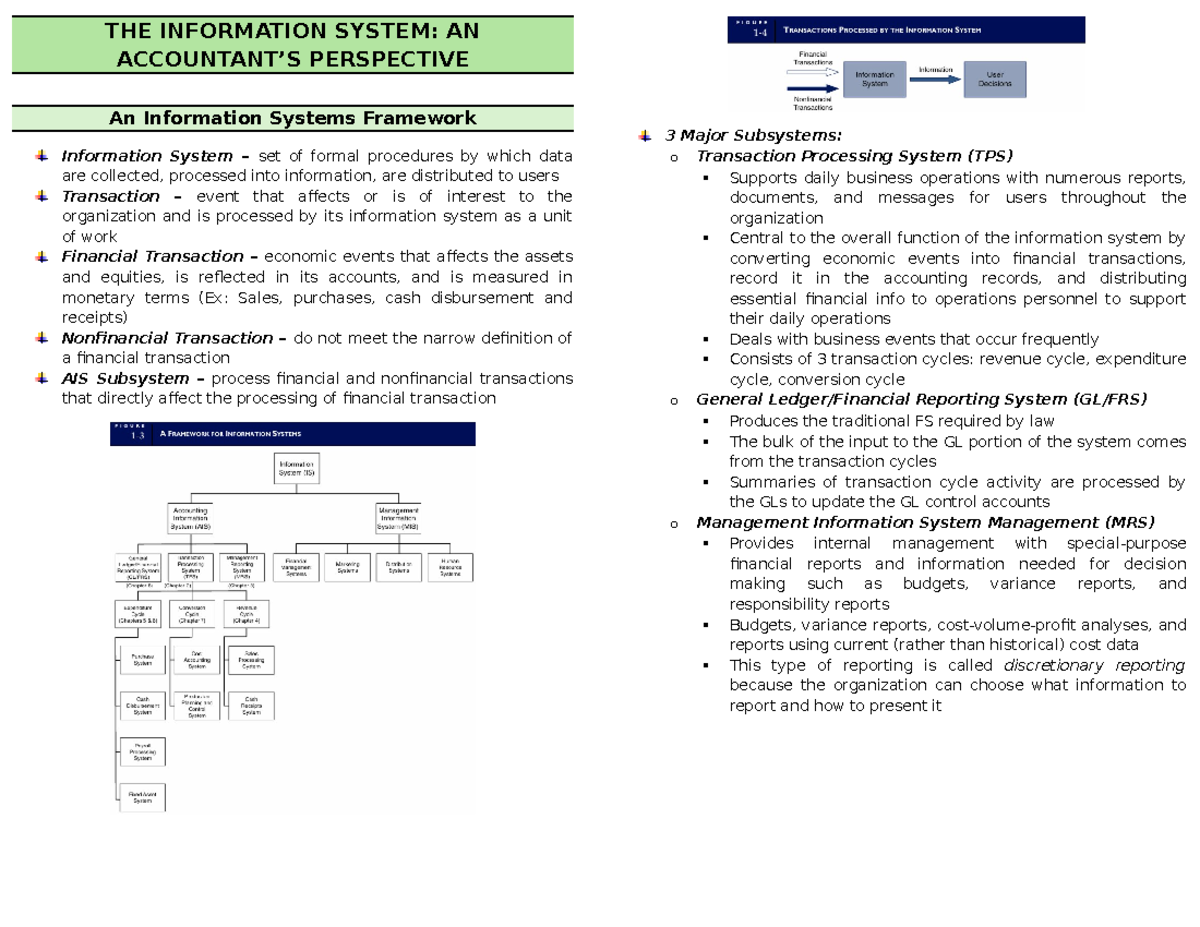 Information Systems Framework: Key Concepts and Components - Studocu