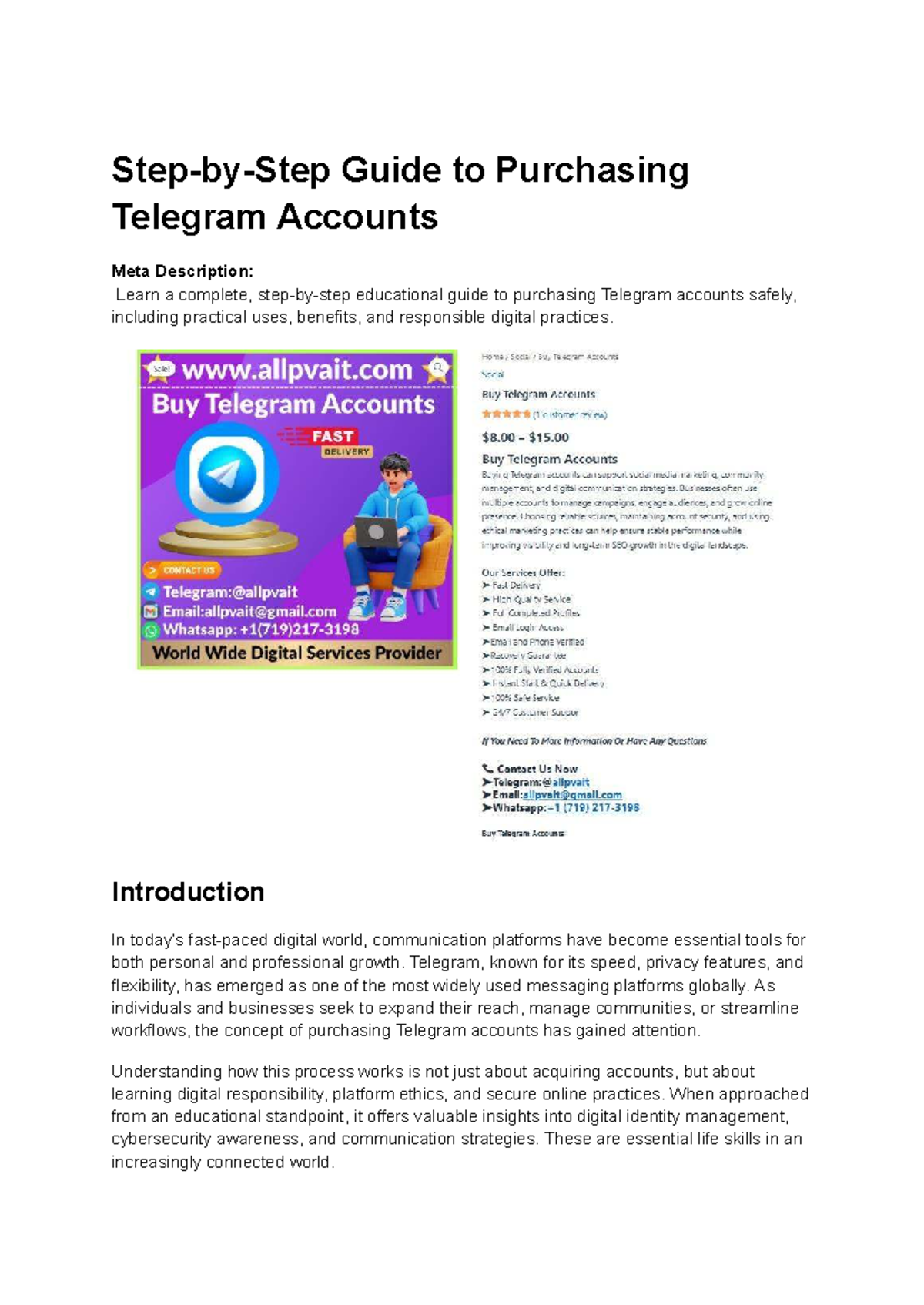 Step-by-Step Guide to Purchasing Telegram Accounts Safely - Studocu