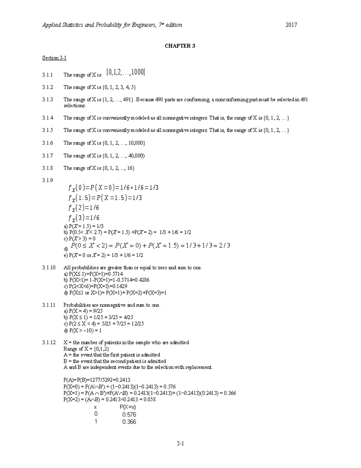 Applied Statistics and Probability for Engineers 7th Ed. CHAPTER 3 ...