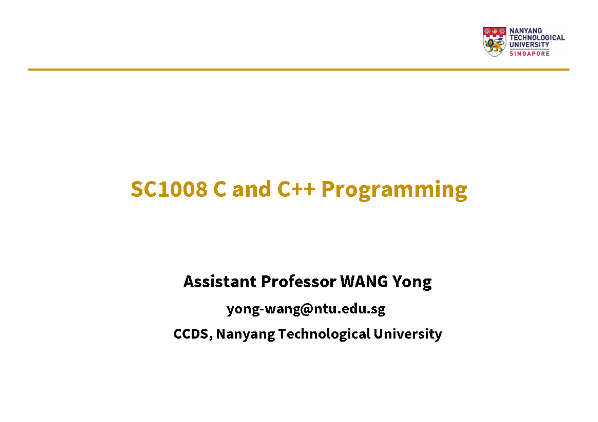 Inheritance and Polymorphism in C++ - SC1008 Lecture Notes (Week 11 ...