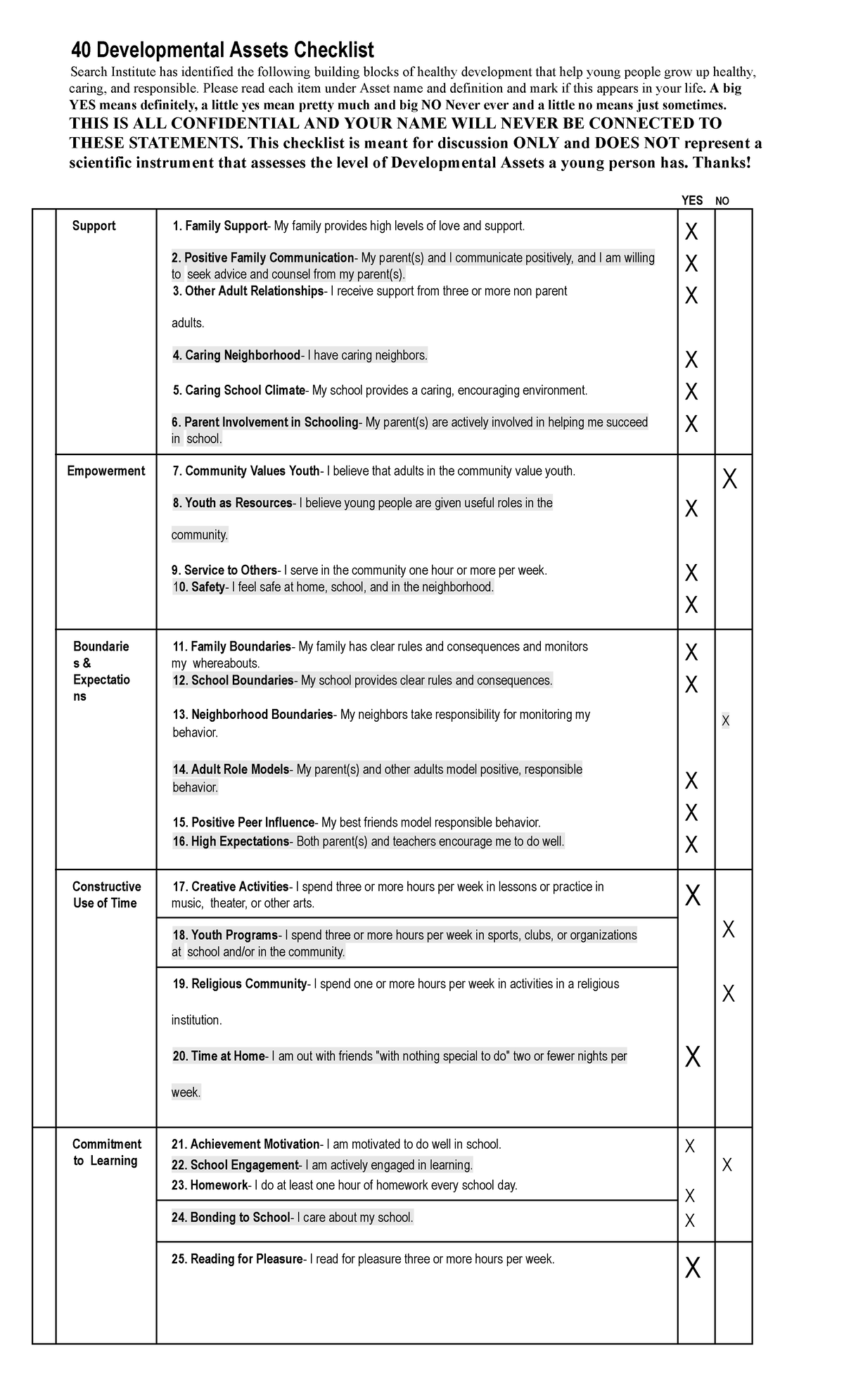40 Development Assets Quiz - Marely Cabrera's Assessment Guide - Studocu