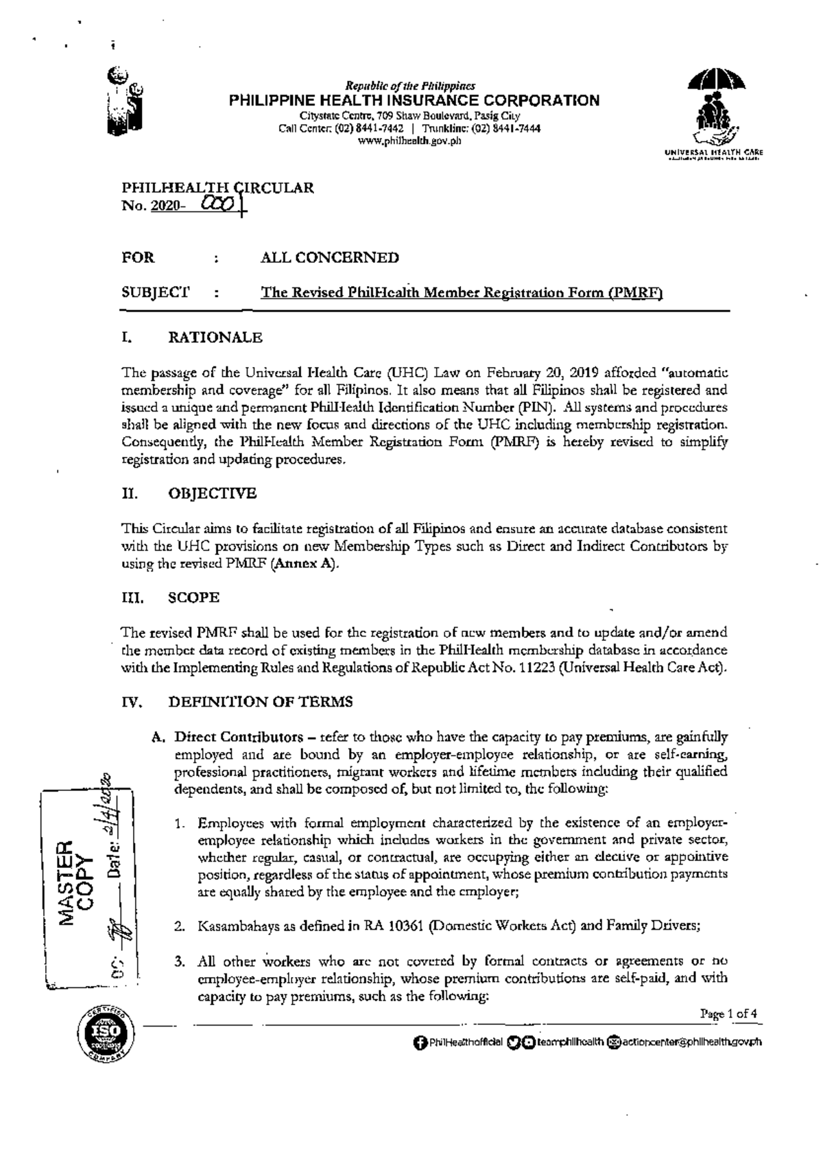 PhilHealth Circular 2020-0001: Revised Member Registration Form Guide ...