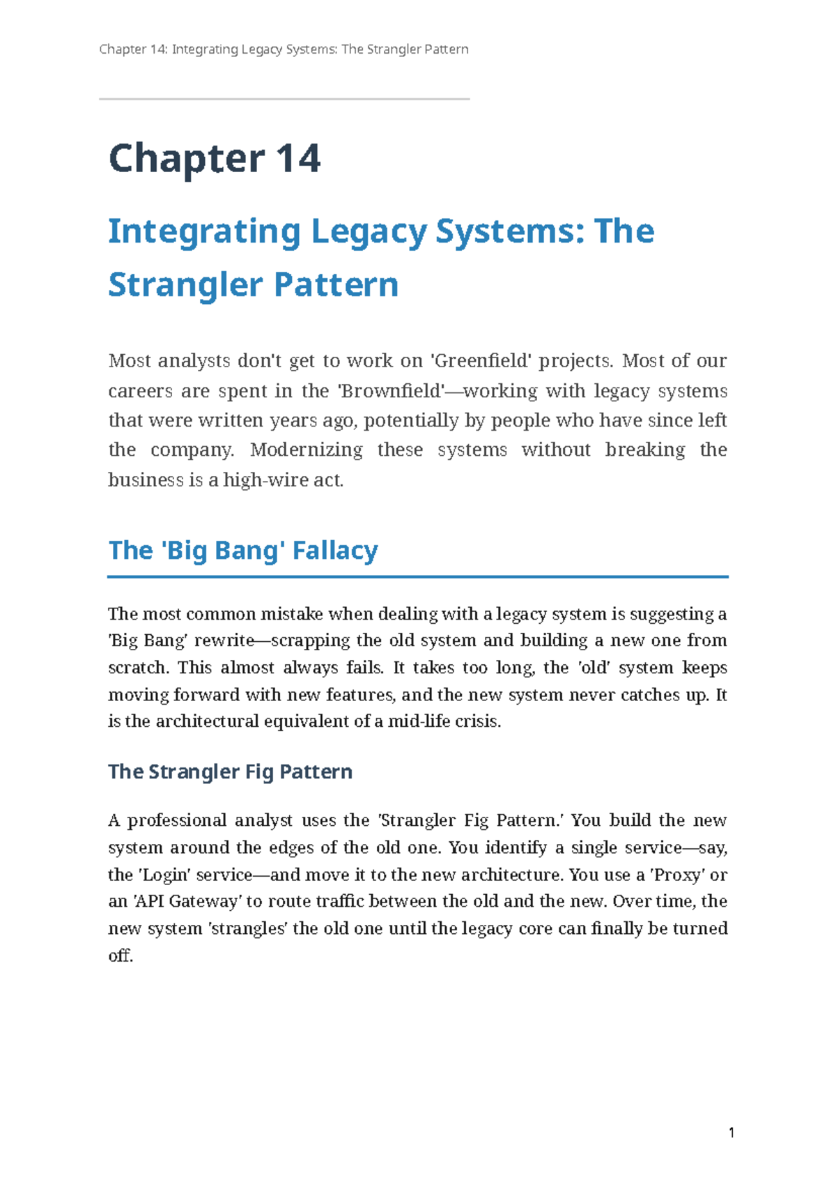 Chapter 14: The Strangler Pattern for Legacy System Integration - Studocu