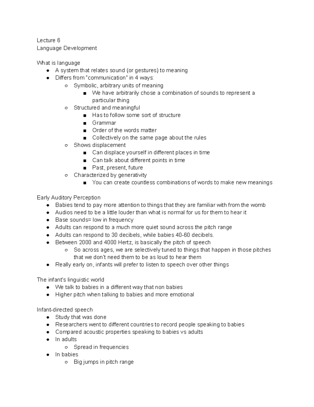 Final Exam Notes: Language Development Insights and Theories - Studocu