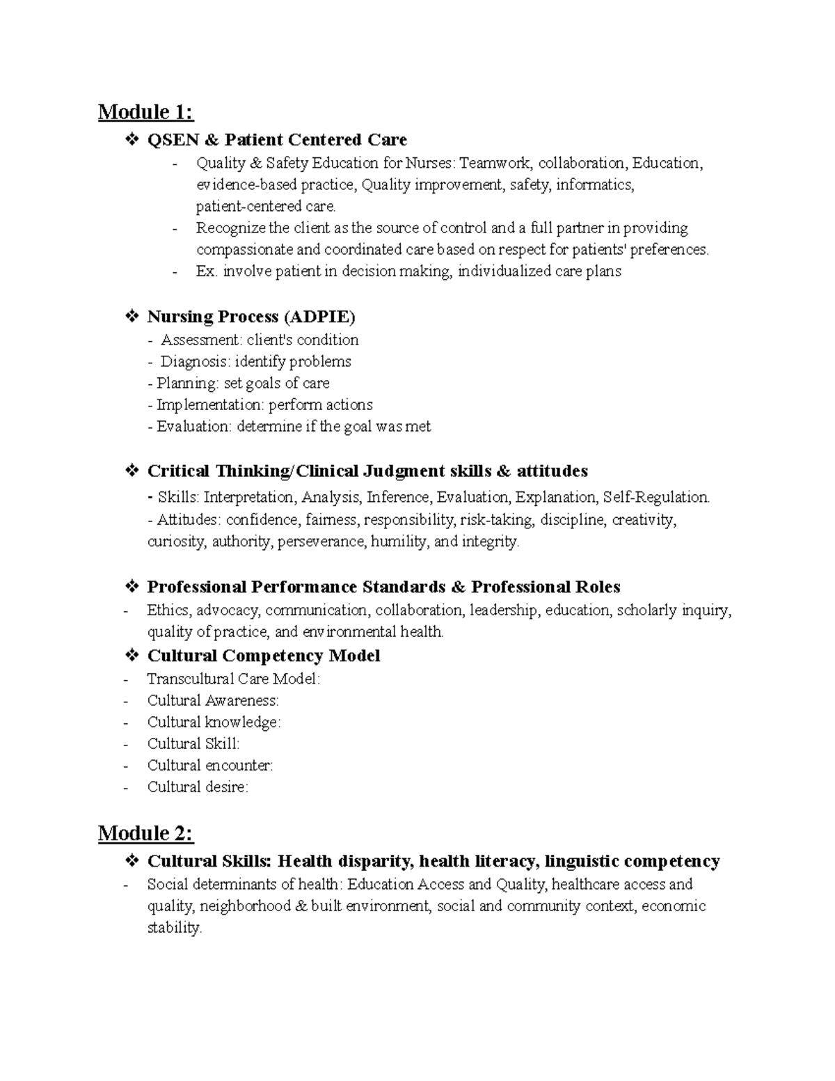 PCC 101: Exam 1 Blueprint Study Guide for Nursing Practice - Studocu