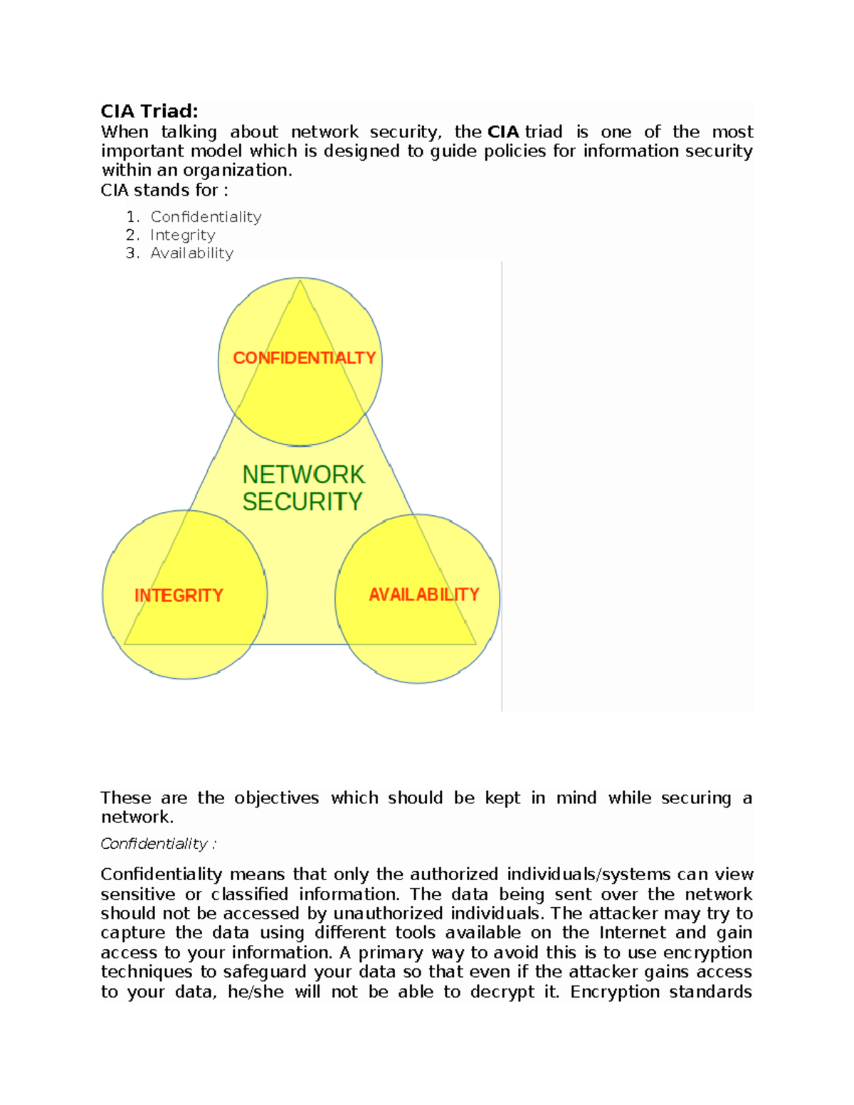 CIA Triad Overview: Key Concepts in Cyber Security for InfoSec - Studocu