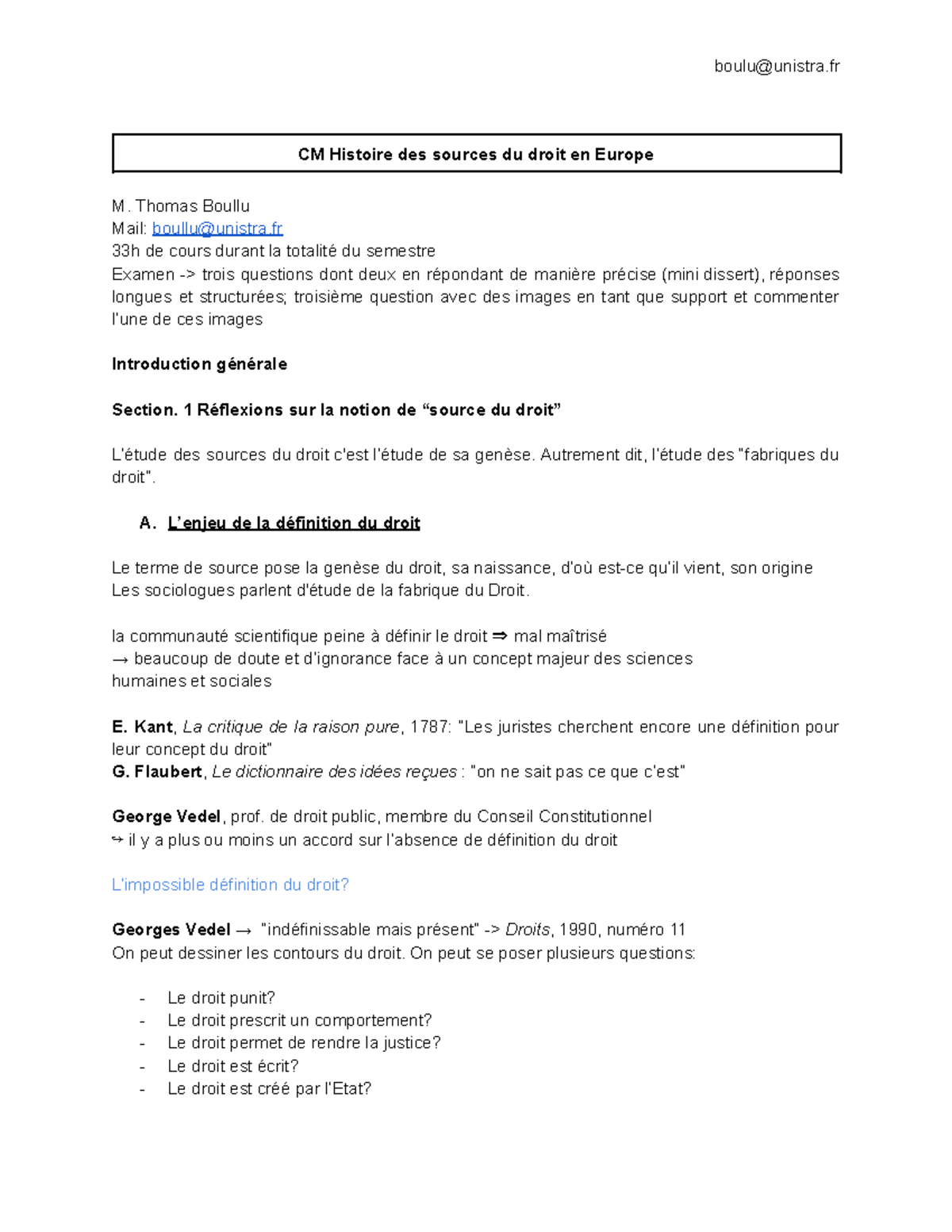 CM Histoire des sources du droit en Europe - Thomas Boullu Mail: boullu ...