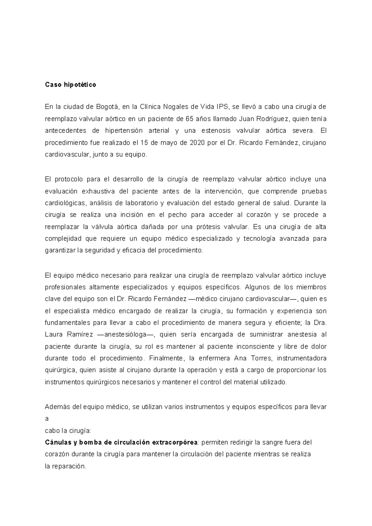 Demanda por Responsabilidad Médica en Cirugía de Reemplazo Valvular ...