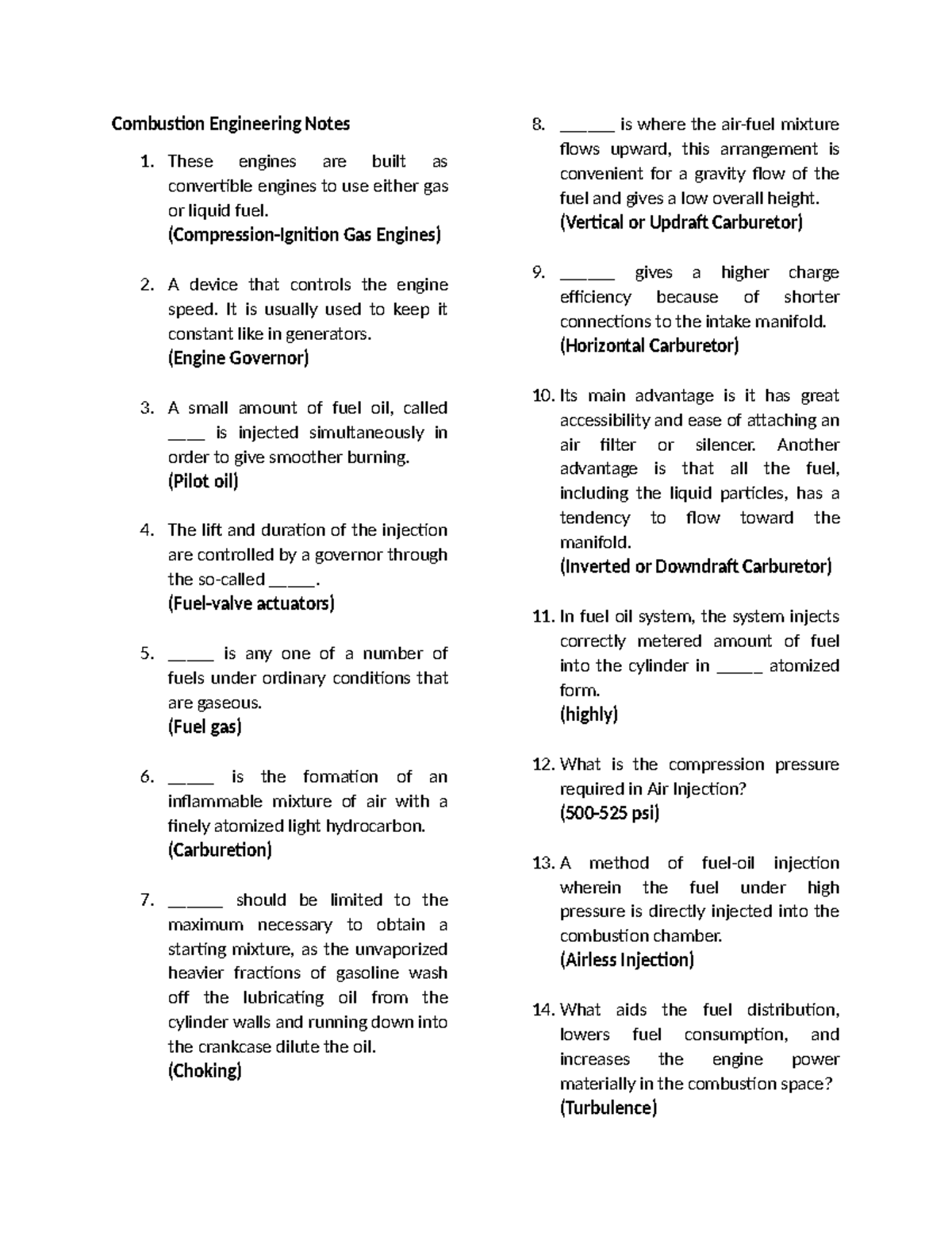 Combustion-Engineering-Notes terms - Combustion Engineering Notes 1 ...