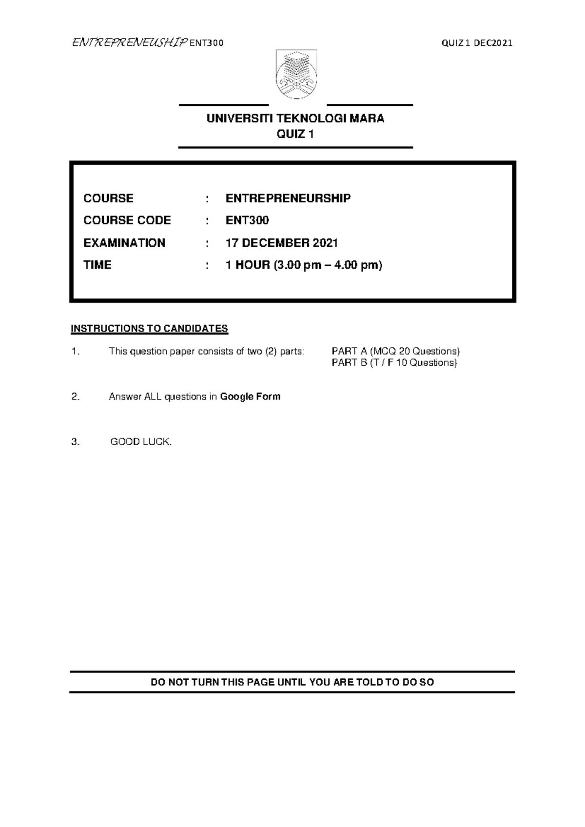 ENT 300 Final Exam: Comprehensive Operational Plan Overview - Studocu