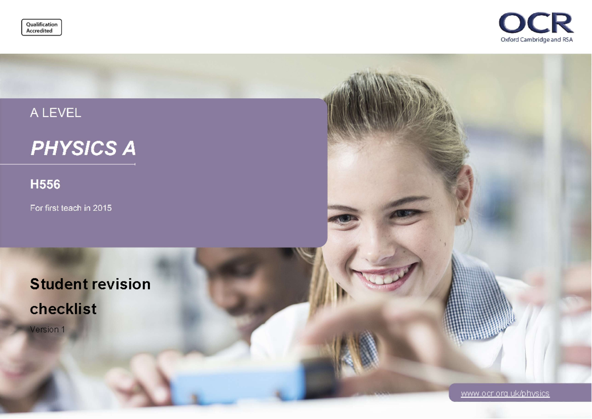 Physics A Level Spec - spec, not mine , from ocr - A LEVEL PHYSICS A H ...