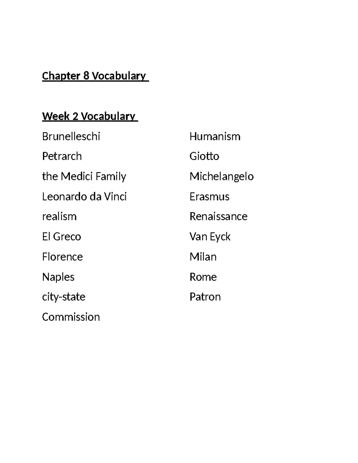 Chapter+8+Vocabulary - Chapter 8 Vocabulary Week 2 Vocabulary ...