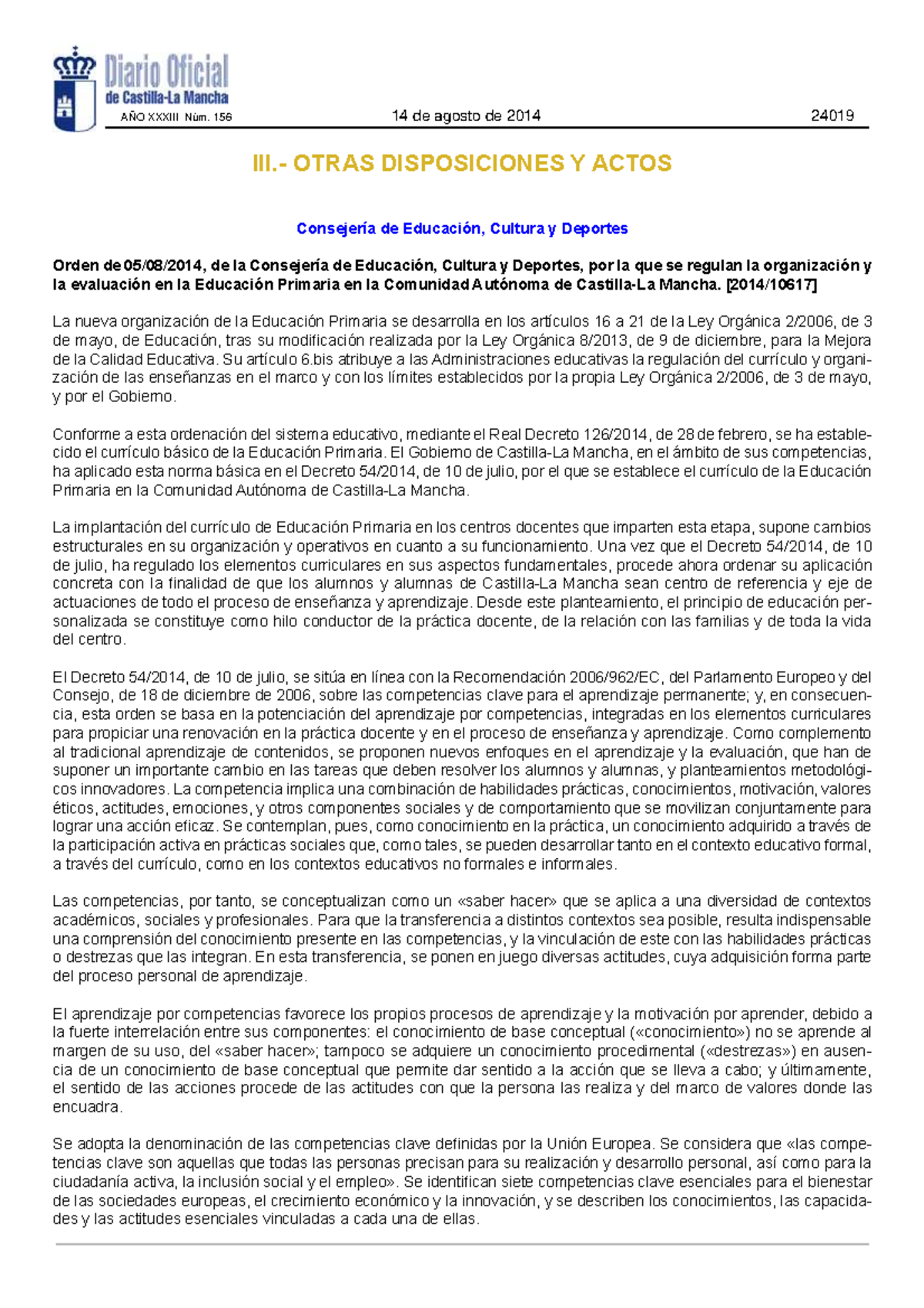 Regulación de la Organización y Evaluación en Educación Primaria ...
