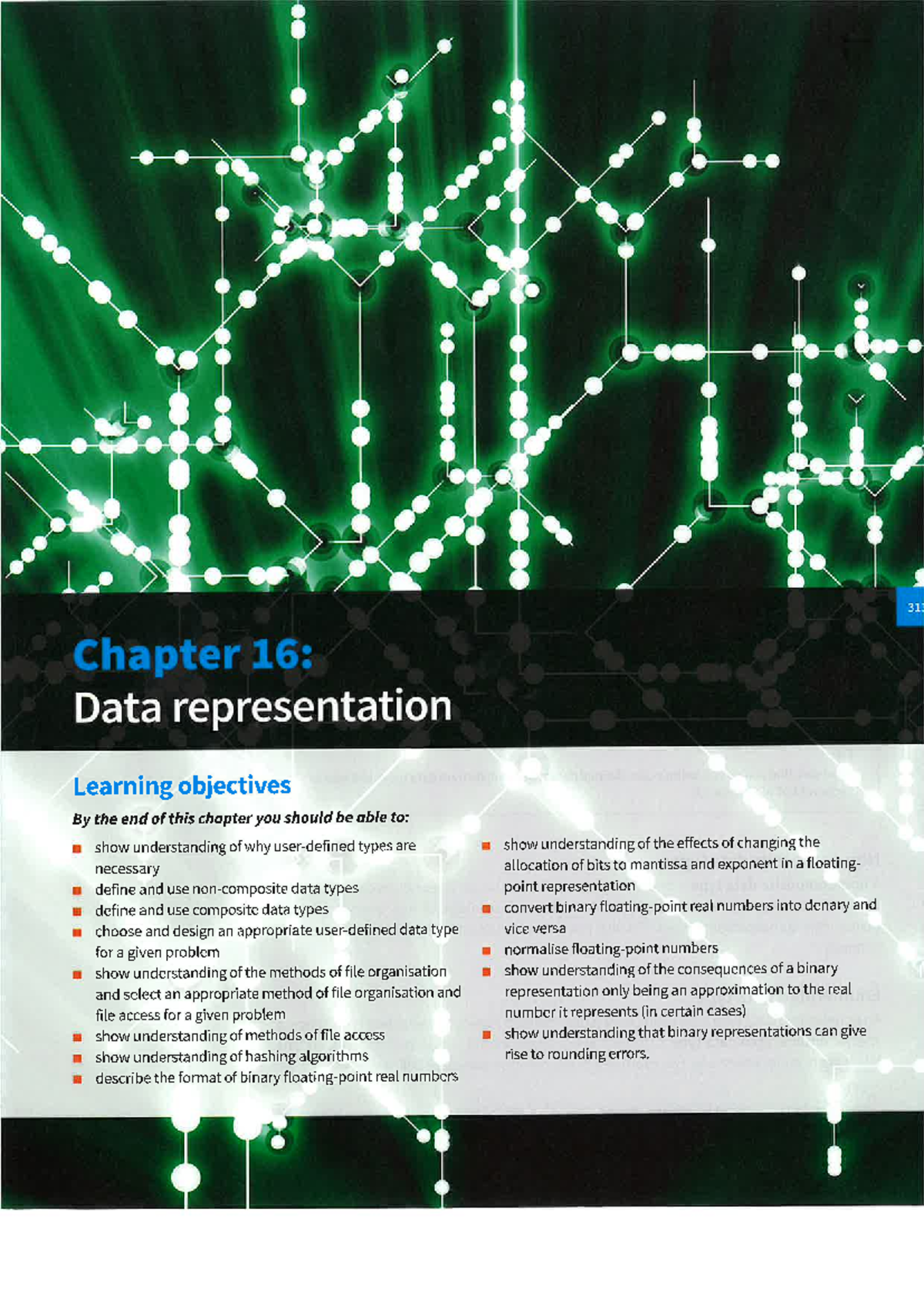 Ch16 - Topic 16 Notes: Data Representation in Computer Science - Studocu