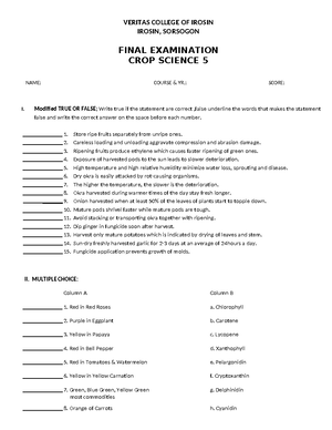 Final Exam Notes for Crop Science 5: Proper Handling Techniques - Studocu