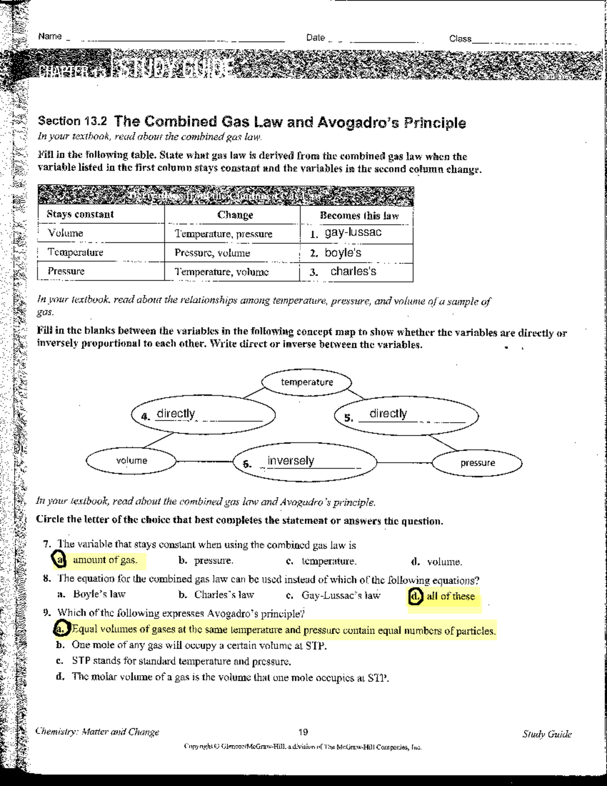 Chapter 13 Study Guide: Standard Temp & Pressure in CHEM 2 - Studocu