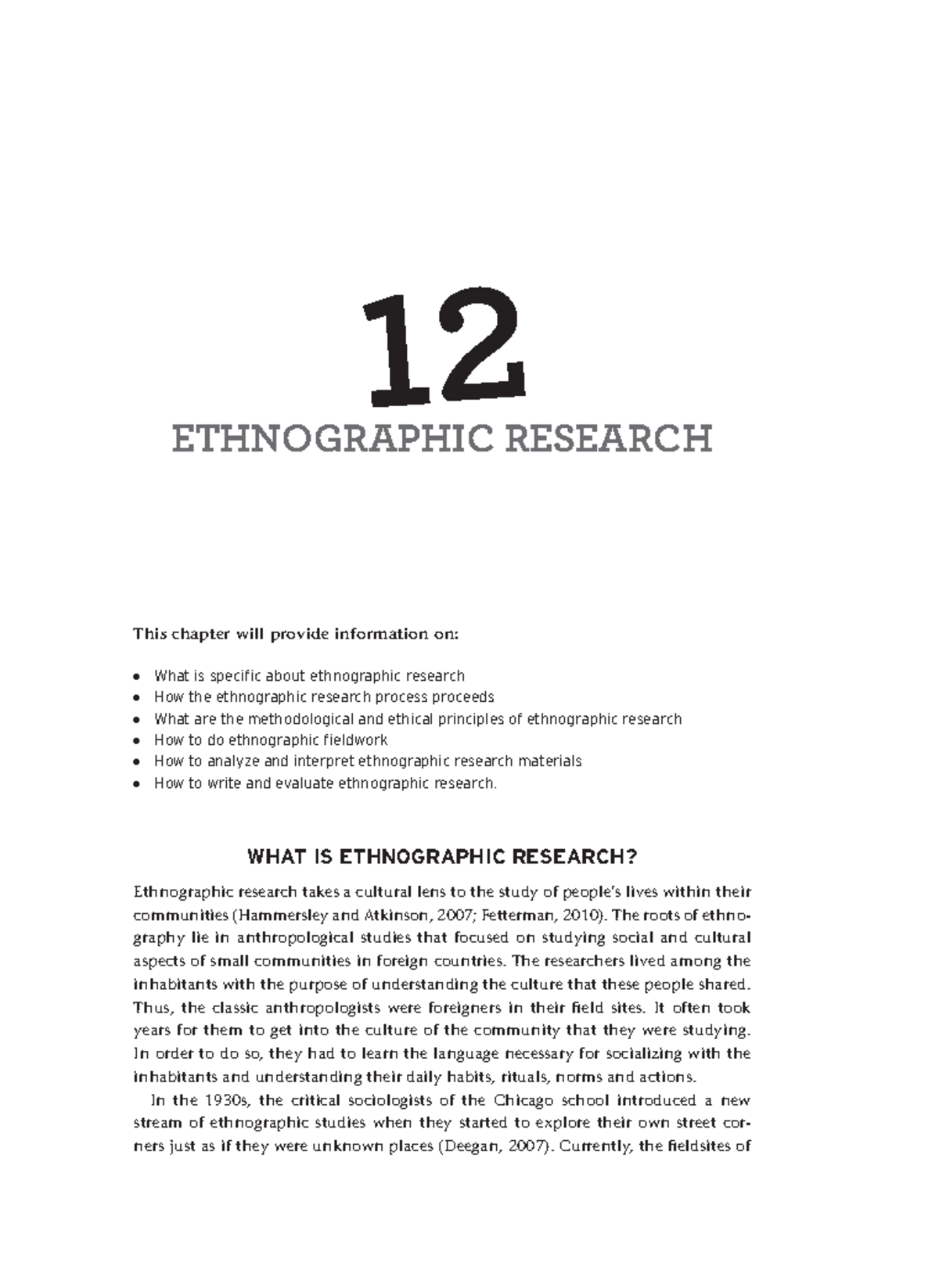 Ethnographic Research: Methodology and Insights (ETHN 101) - Studocu
