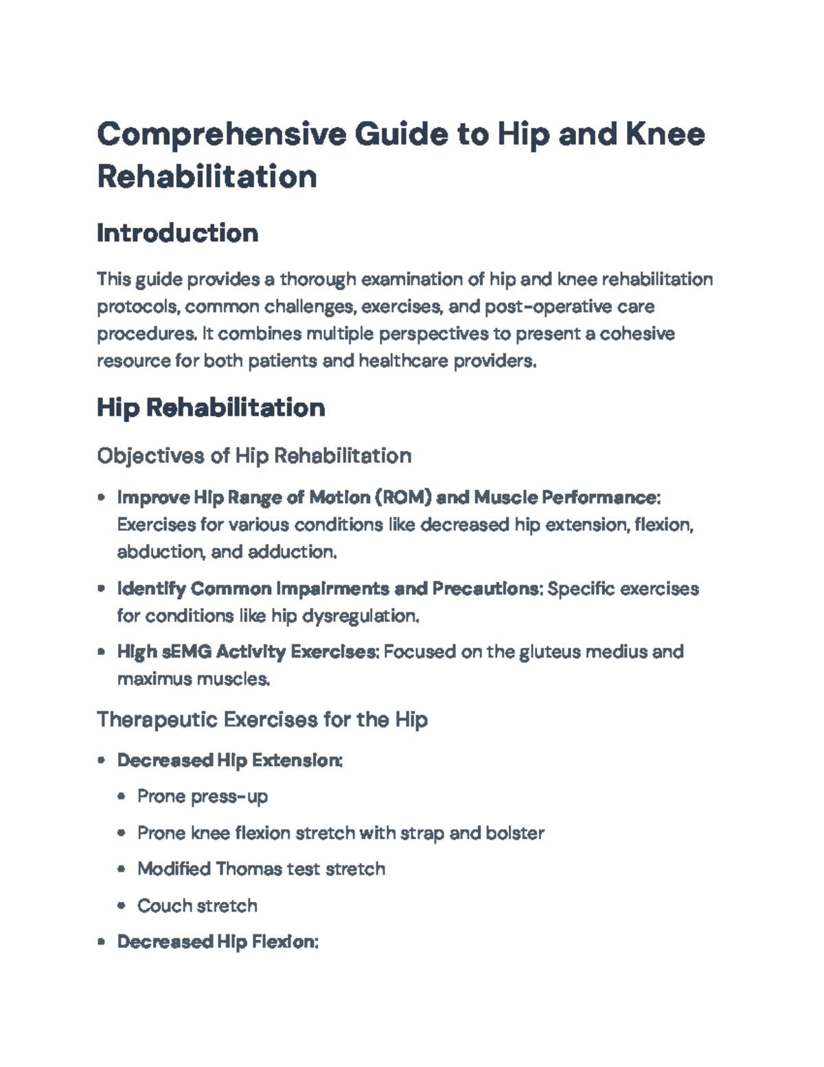 Comprehensive Guide to Hip and Knee Rehabilitation Protocols ...
