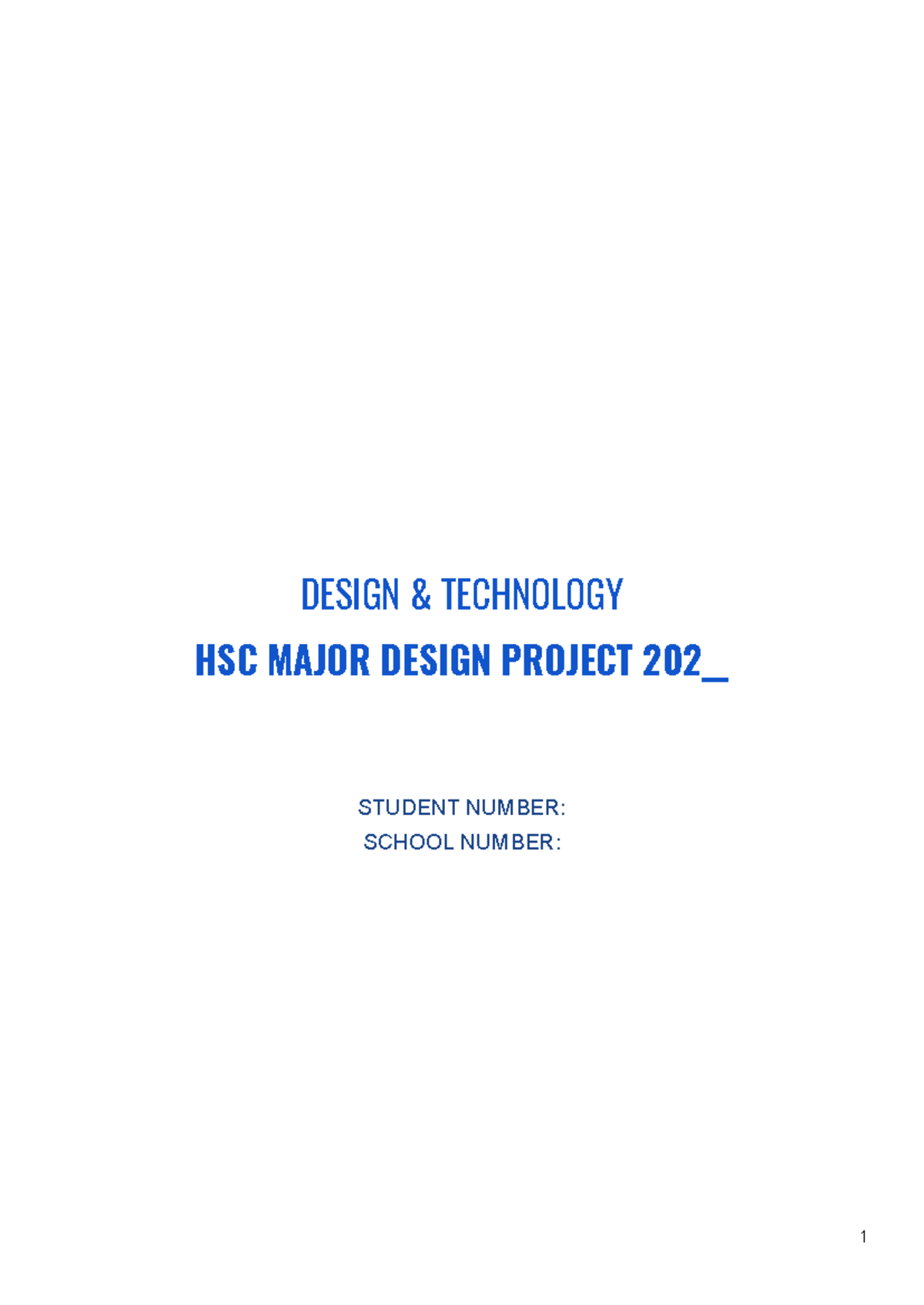 DT HSC Major Design Project Folio Template 202__ - Studocu