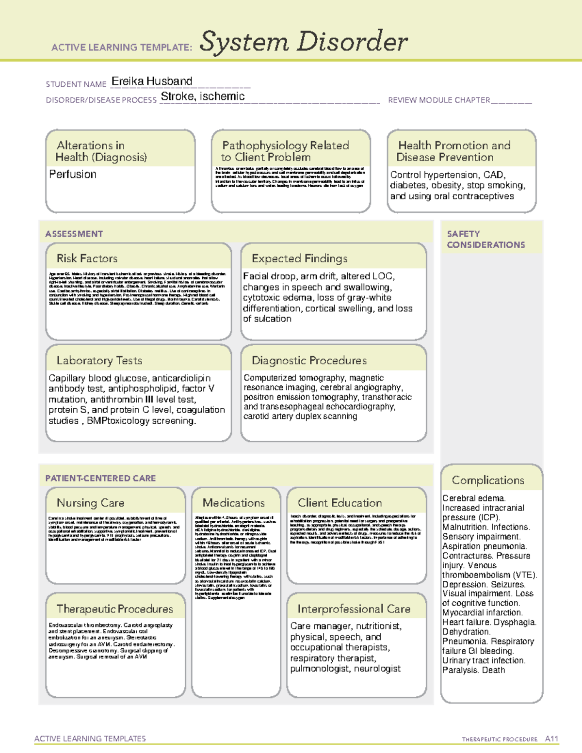 System Disorders: Active Learning Template for Therapeutic Procedures ...