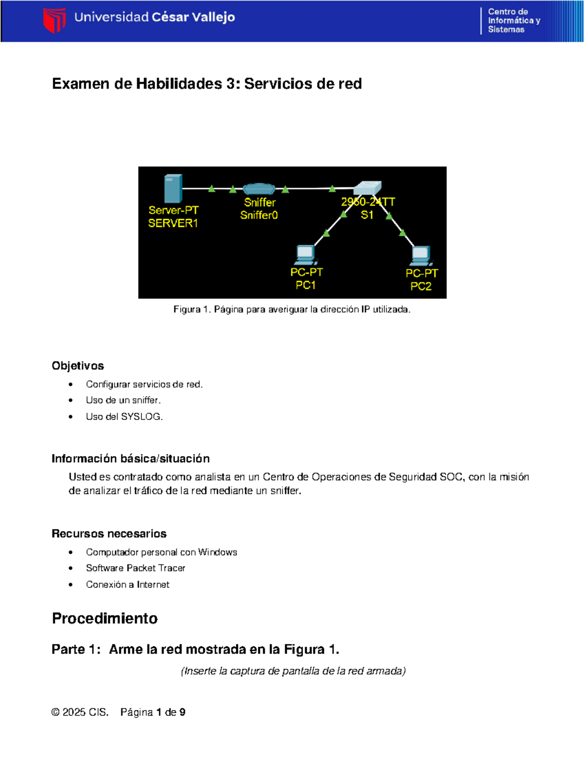 Examen de Habilidades 3: Configuración de Servicios de Red 2025 CIS - Document Preview