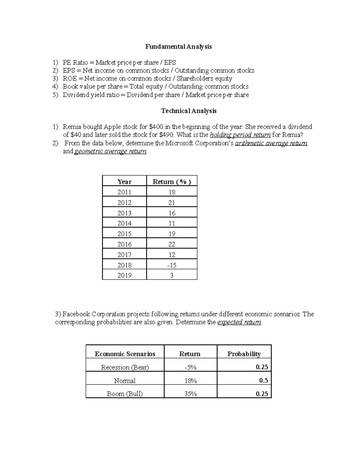 Equity Analysis - Lecture Notes 9: Fundamental & Technical Insights -  Studocu