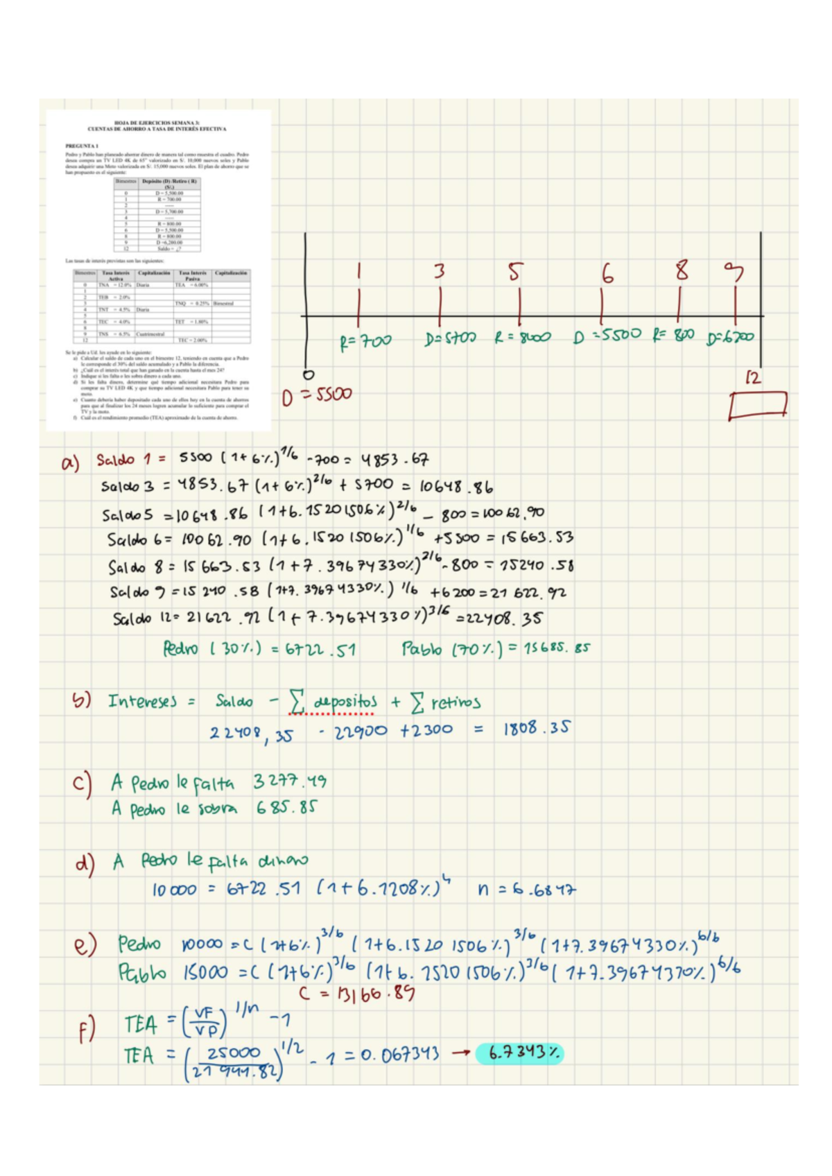 Hoja de ejercicios semana 3 matemática financiera - HOJA DE EJERCICIOS ...