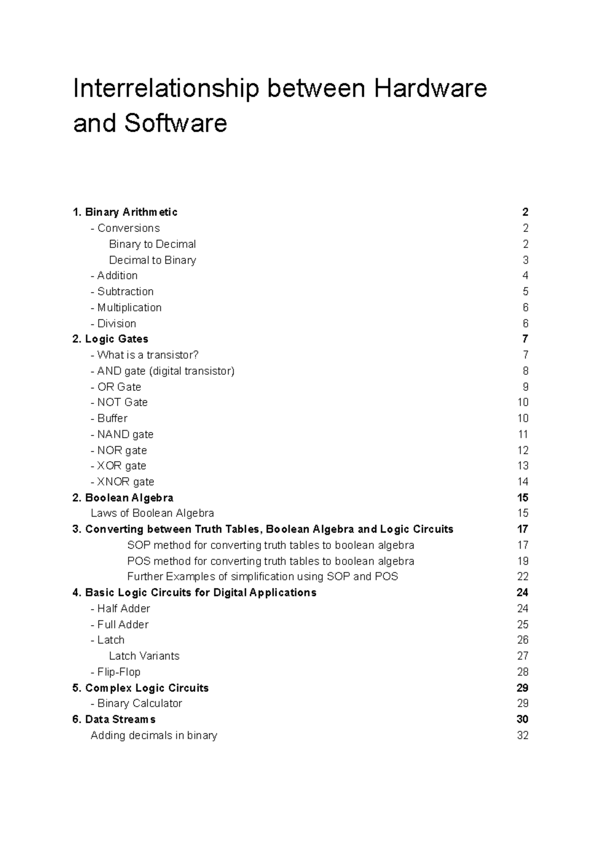 Interrelationship Notes: Logic Gates, Binary Arithmetic & Boolean Laws ...